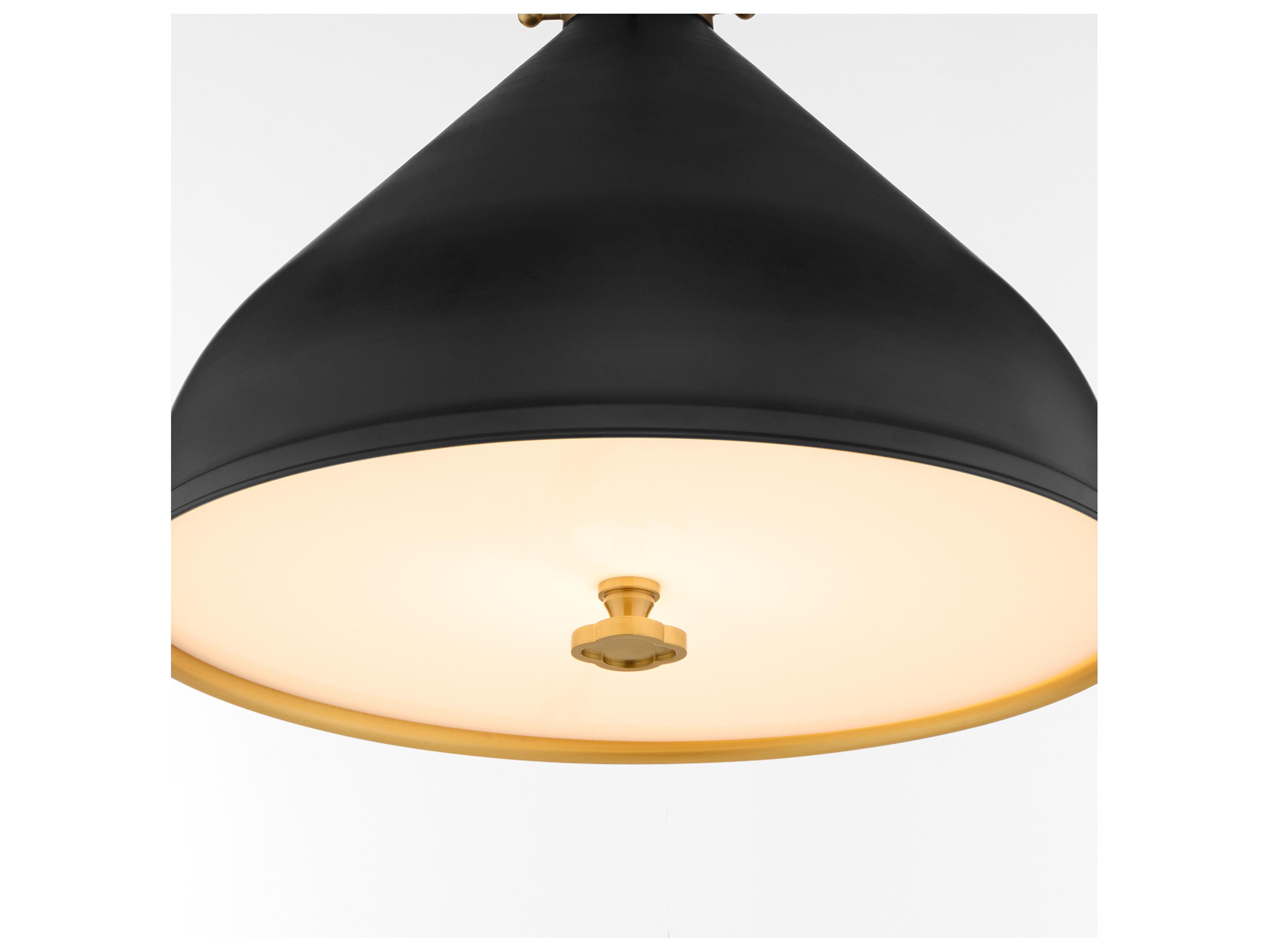 Quorum Bonnel 1-Light Matte Black Aged Brass Pendant
