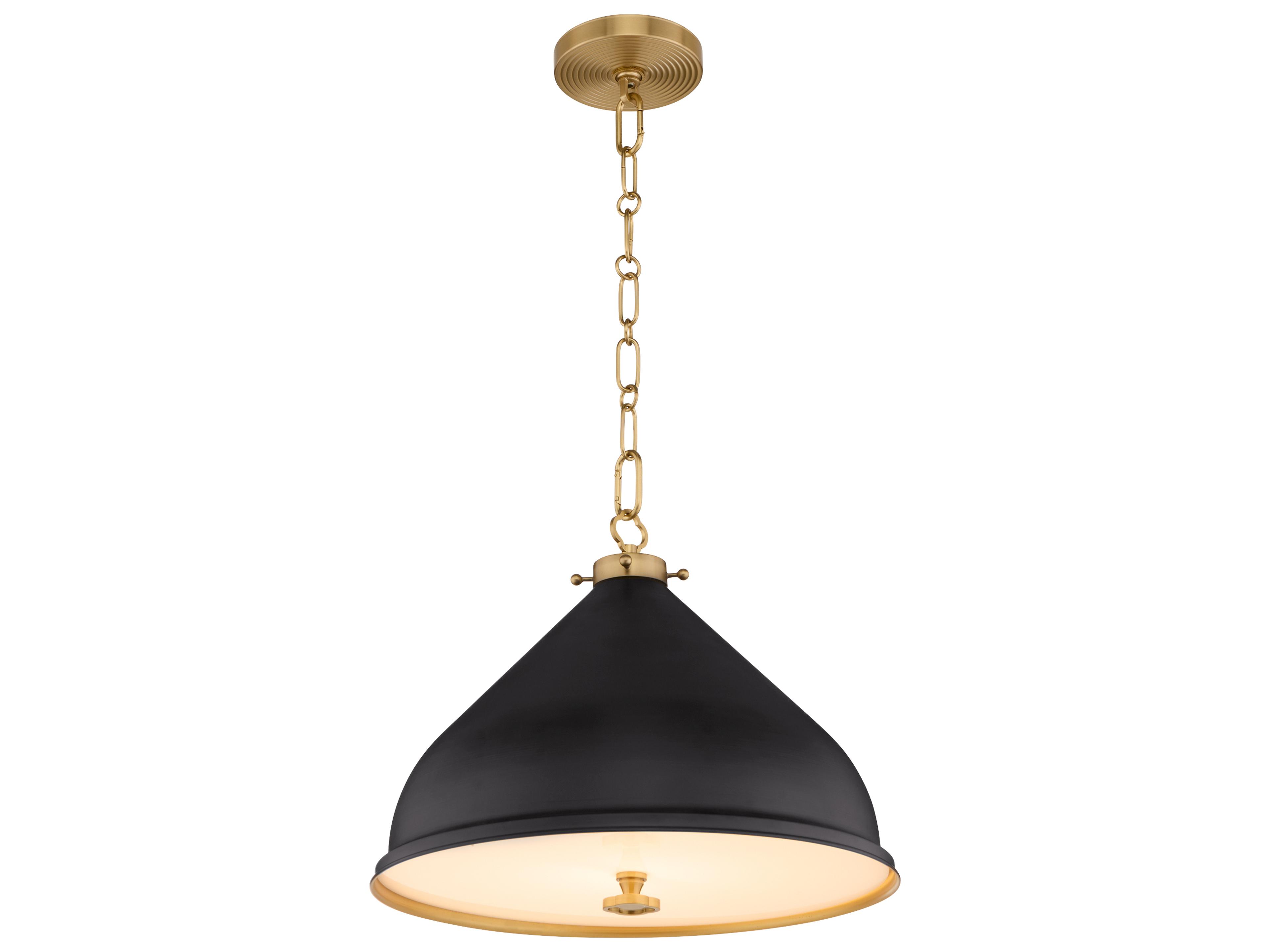 Quorum Bonnel 1-Light Matte Black Aged Brass Pendant