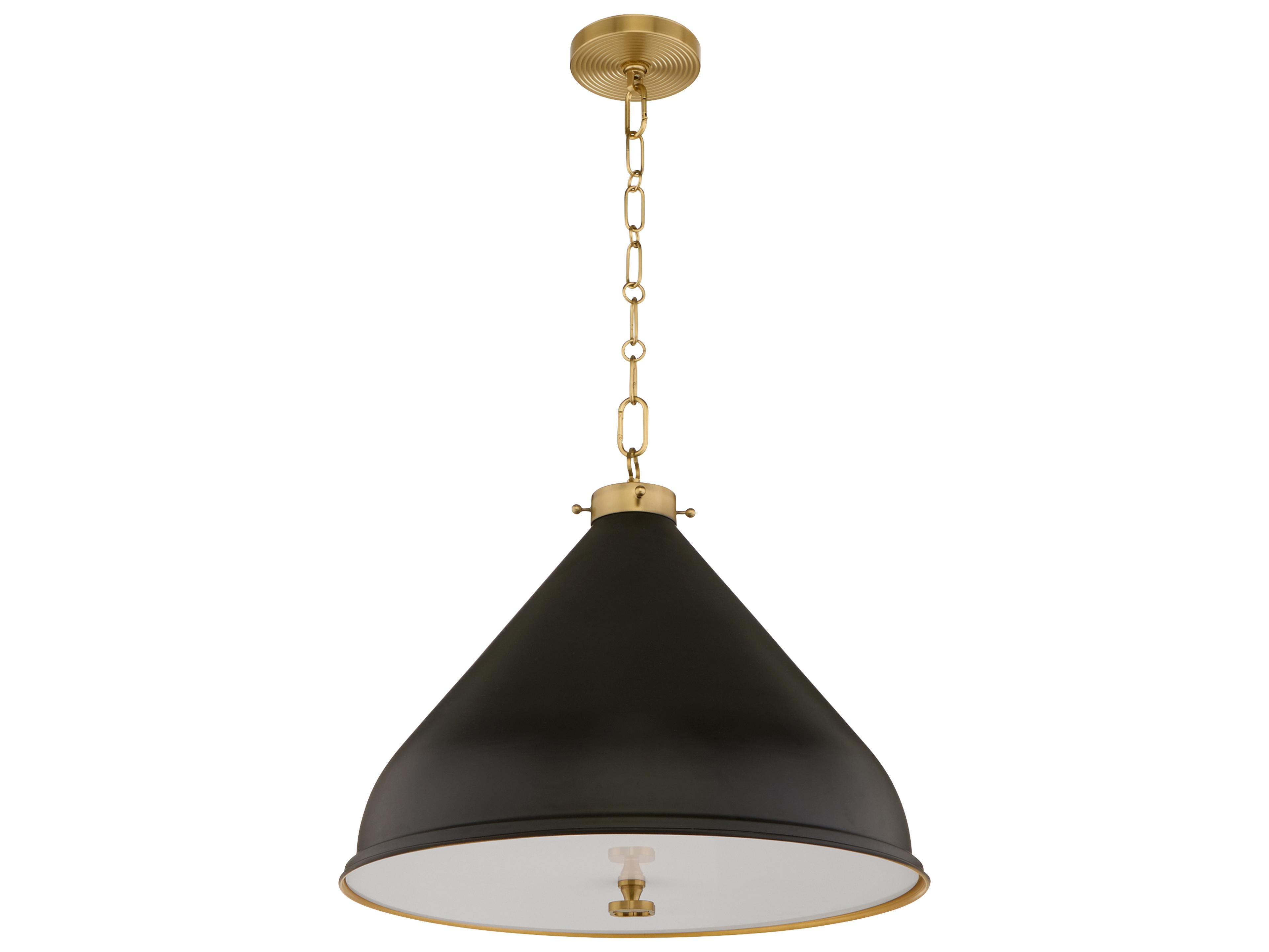 Bonnel 1-Light Matte Black Aged Brass Pendant