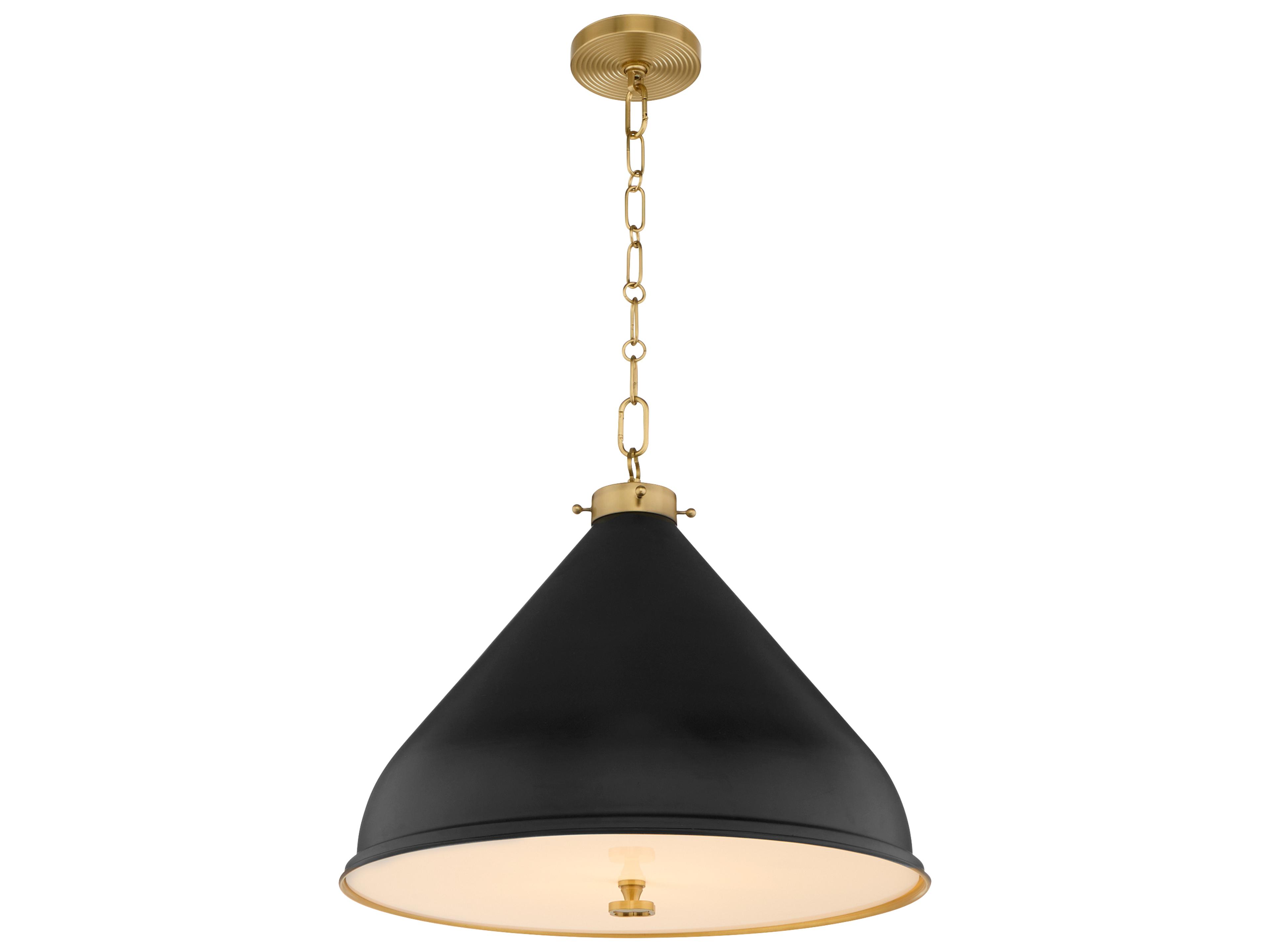 Quorum Bonnel 1-Light Matte Black Aged Brass Pendant