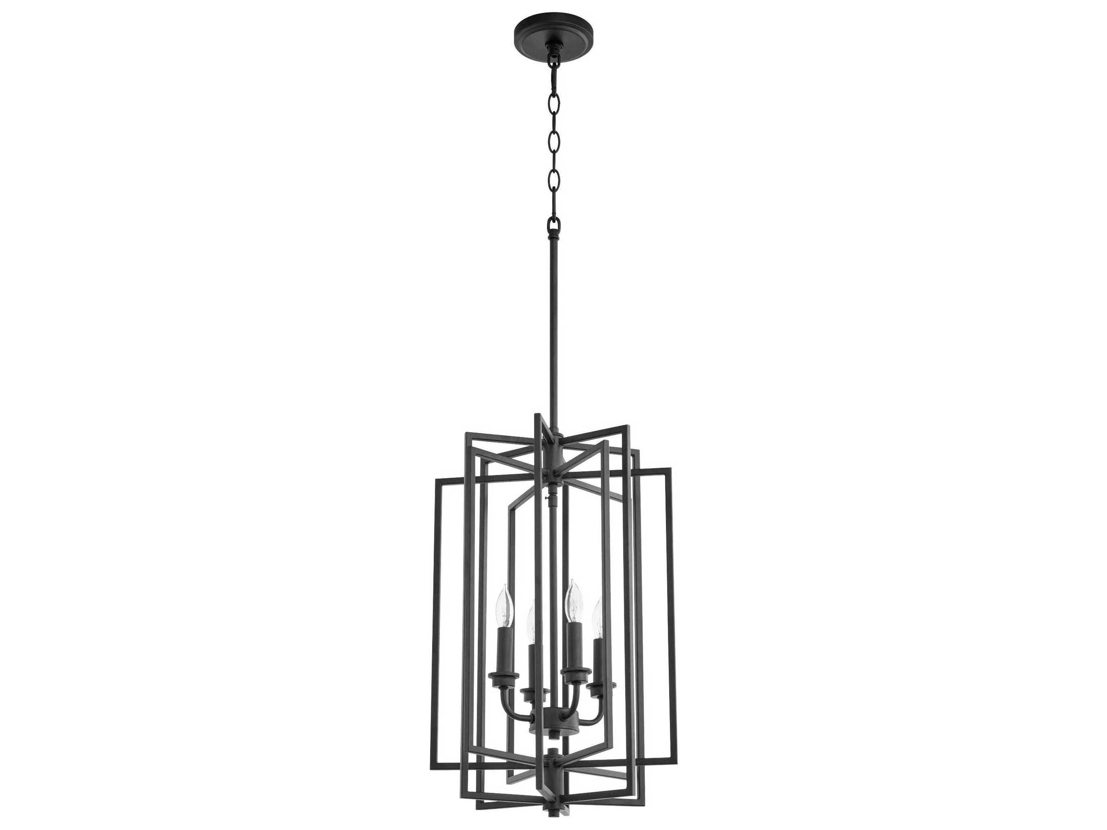 Hammond 4-Light Noir Black Candelabra Geometric Chandelier