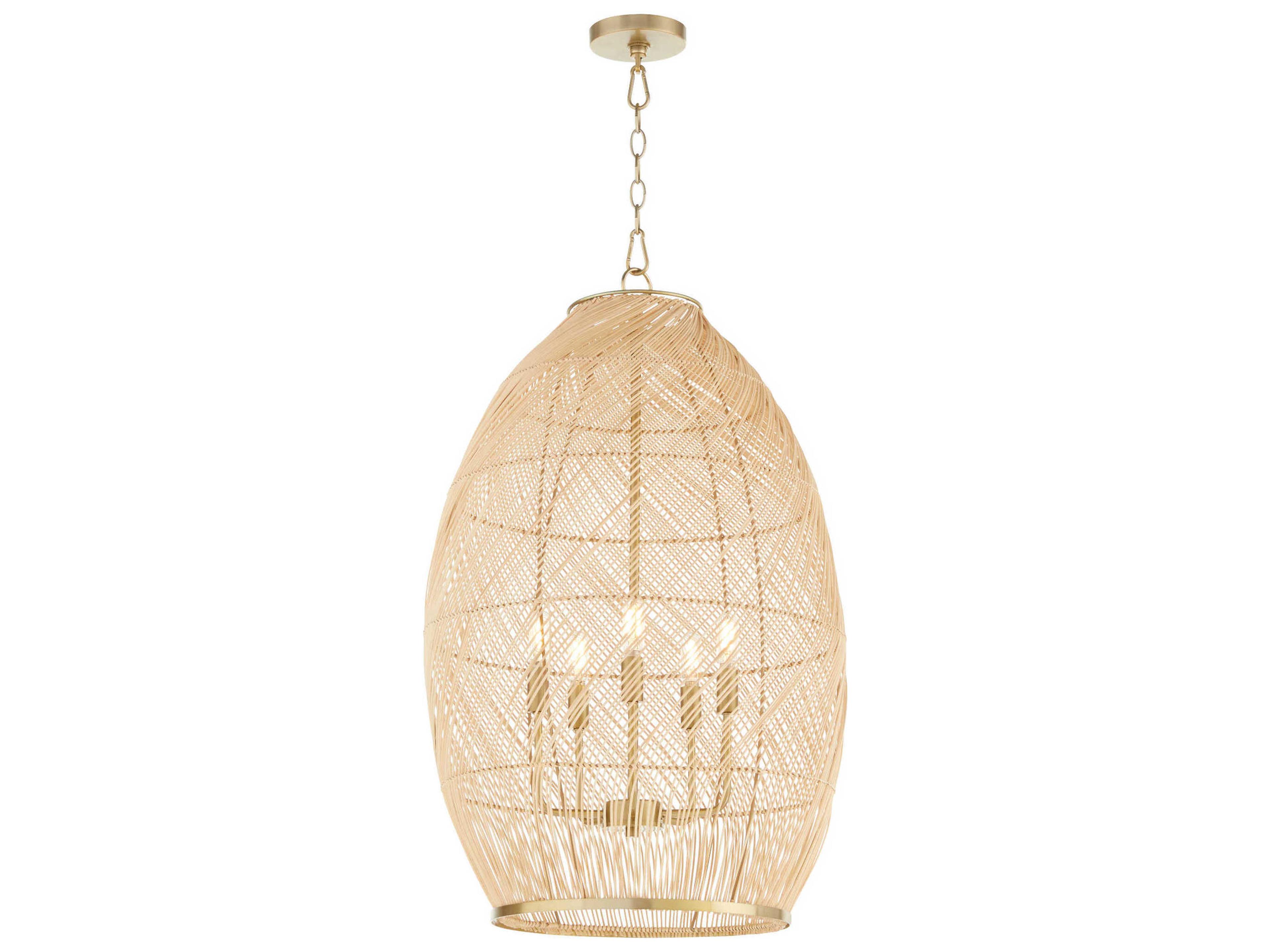 Quorum 5-Light Aged Brass Pendant