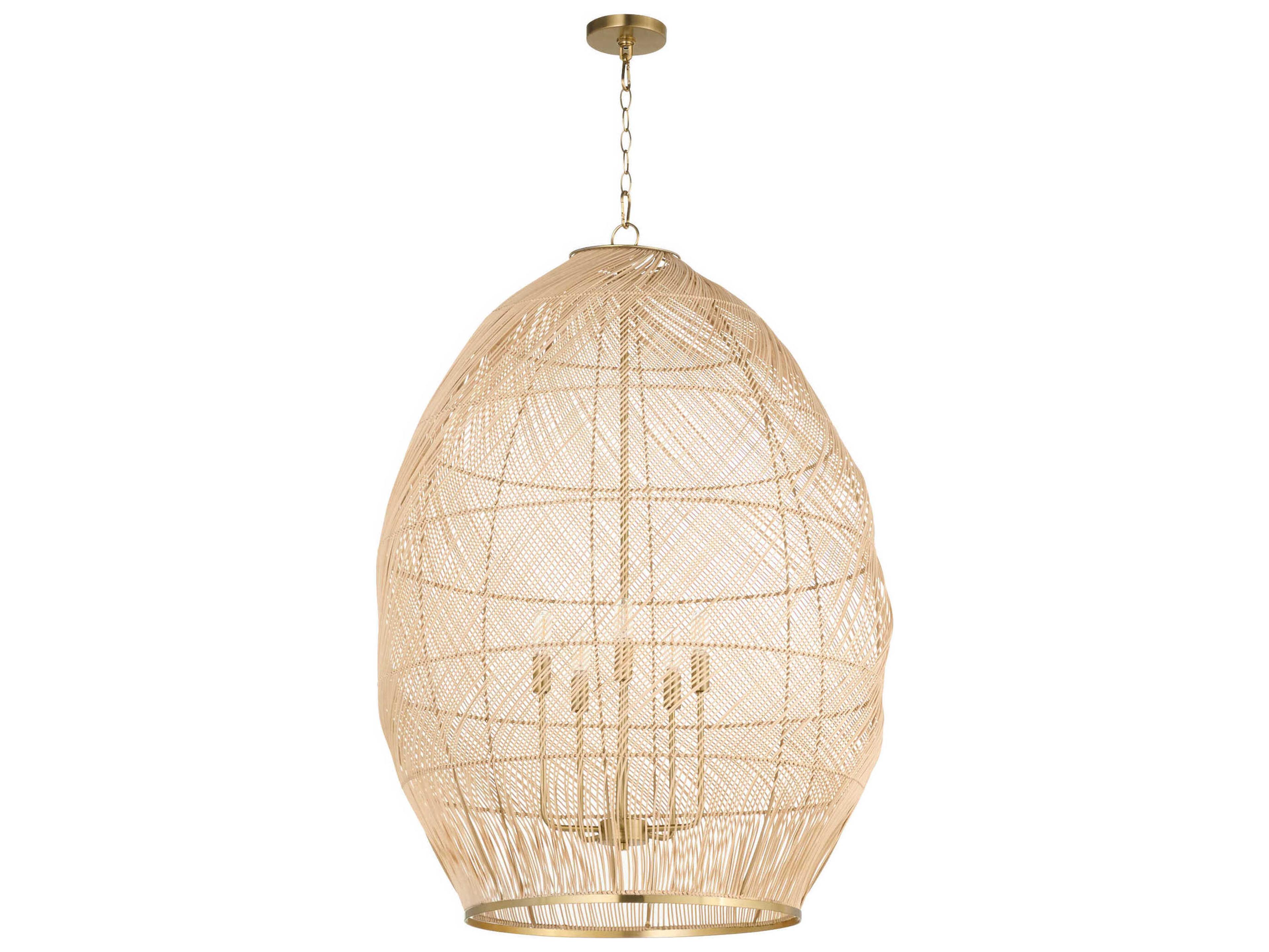 Quorum 5-Light Aged Brass Pendant