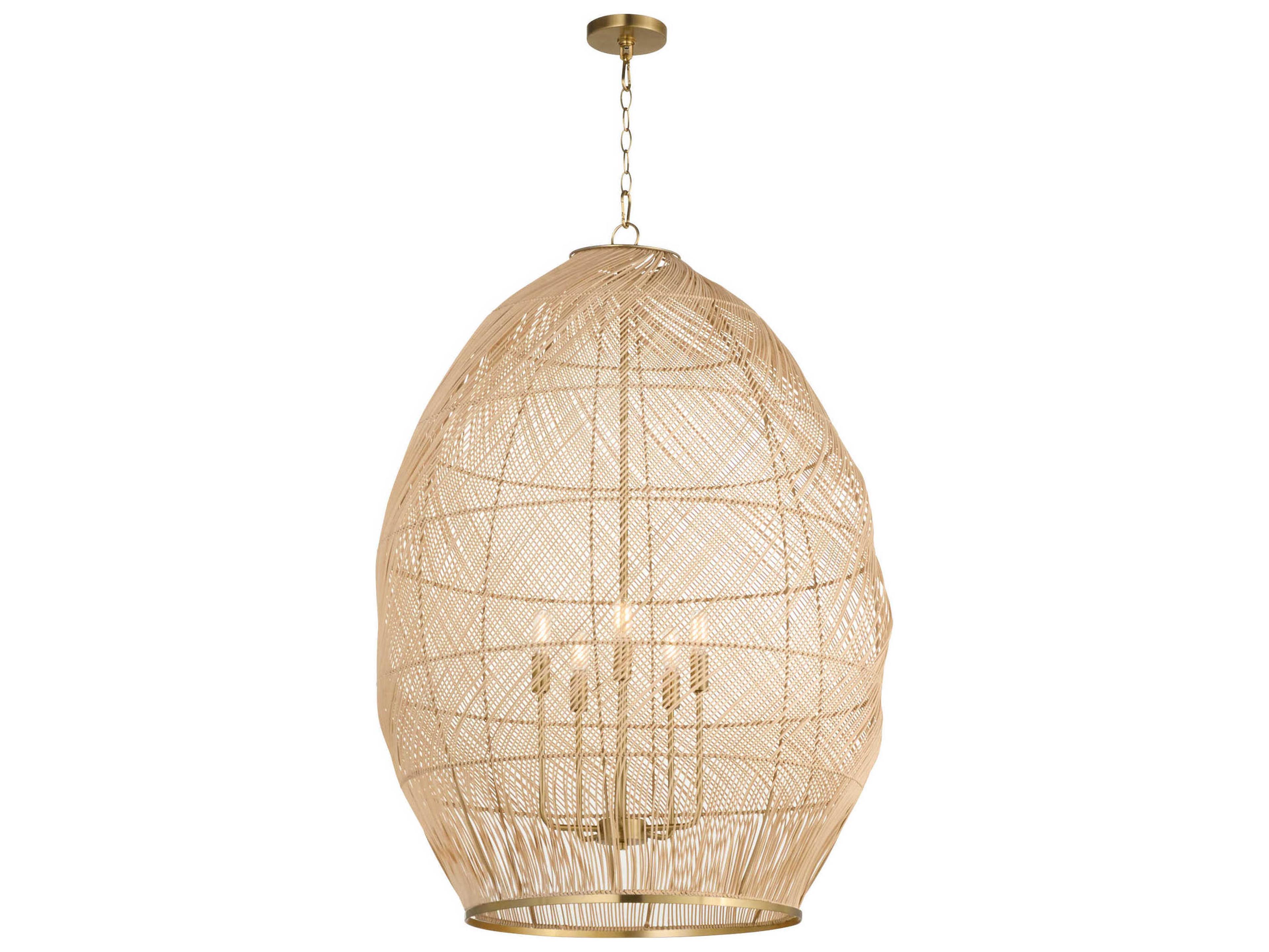 Quorum 5-Light Aged Brass Pendant