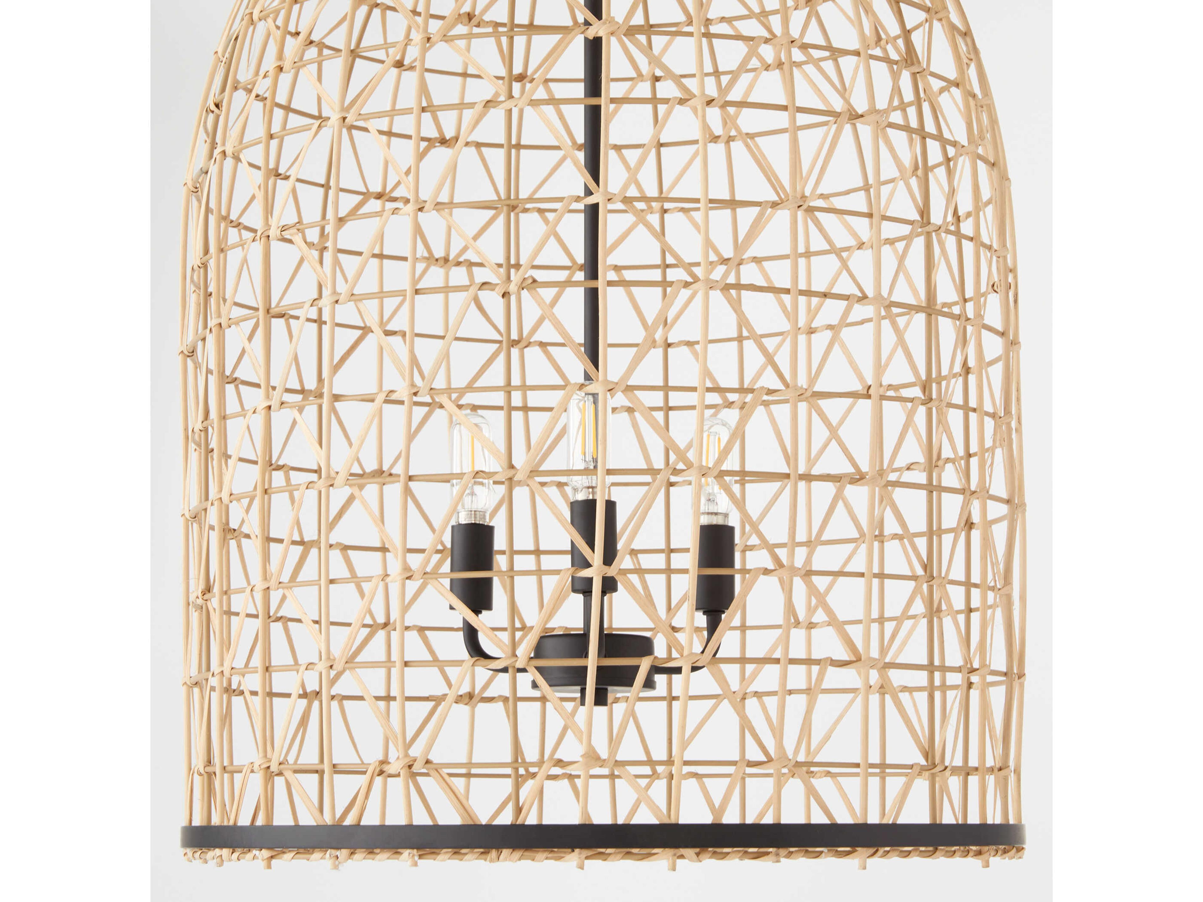 Quorum 3-Light Matte Black Pendant