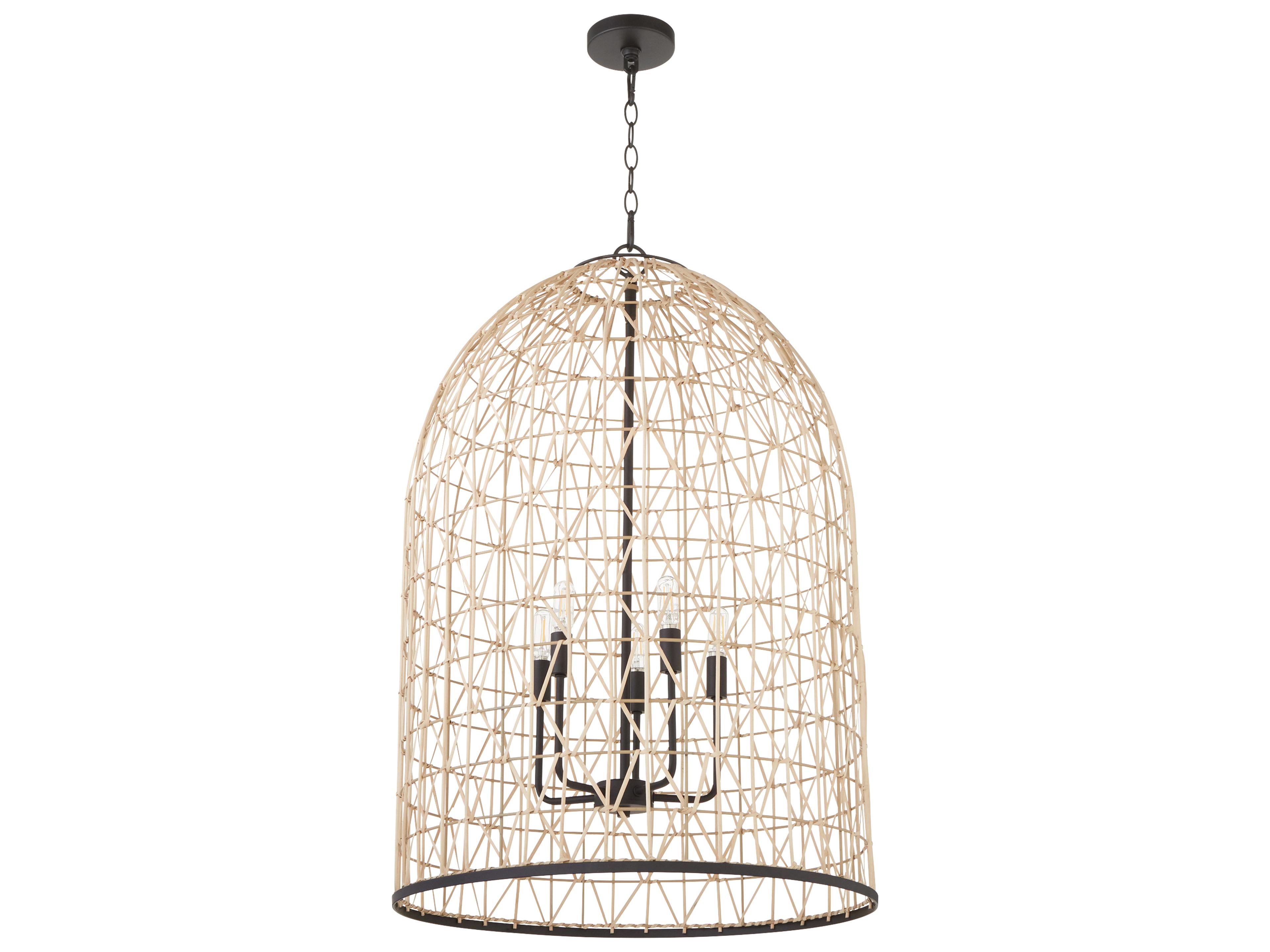 Quorum 5-Light Matte Black Pendant