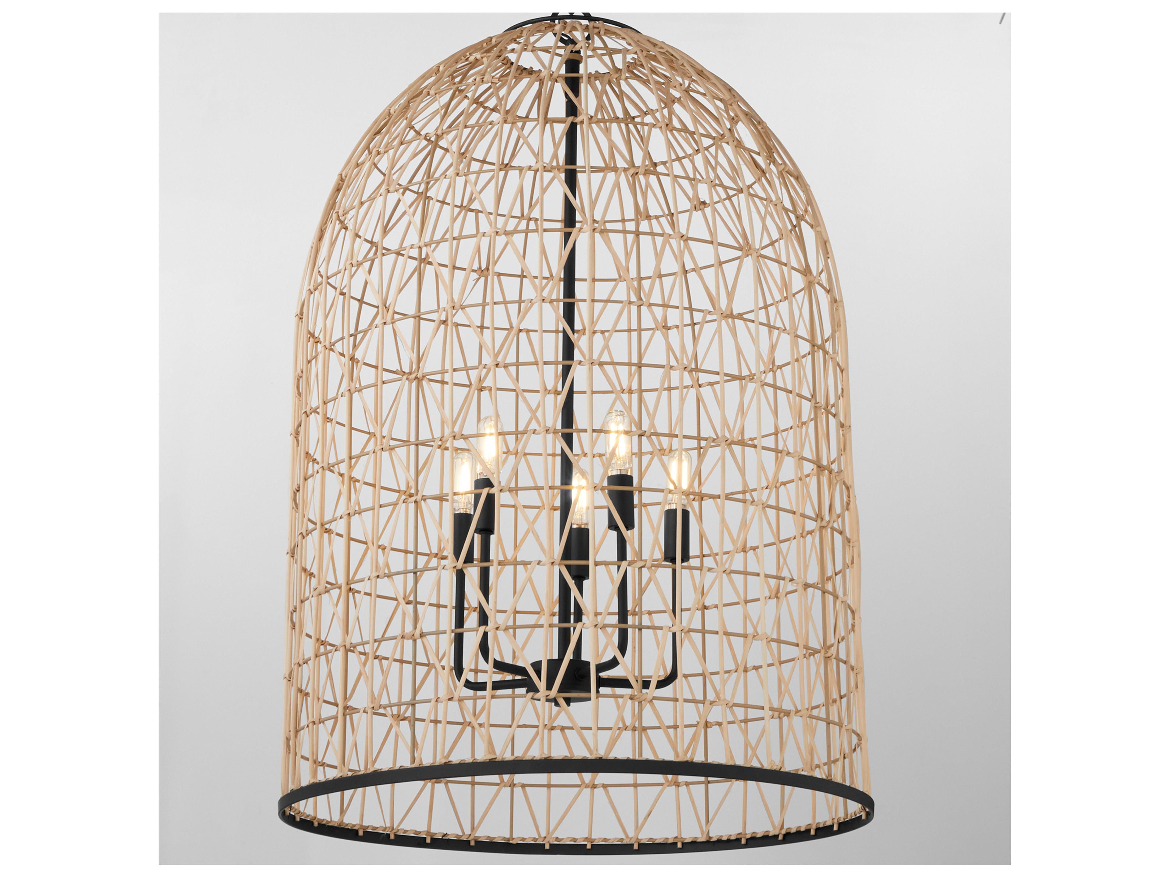 Quorum 5-Light Matte Black Pendant