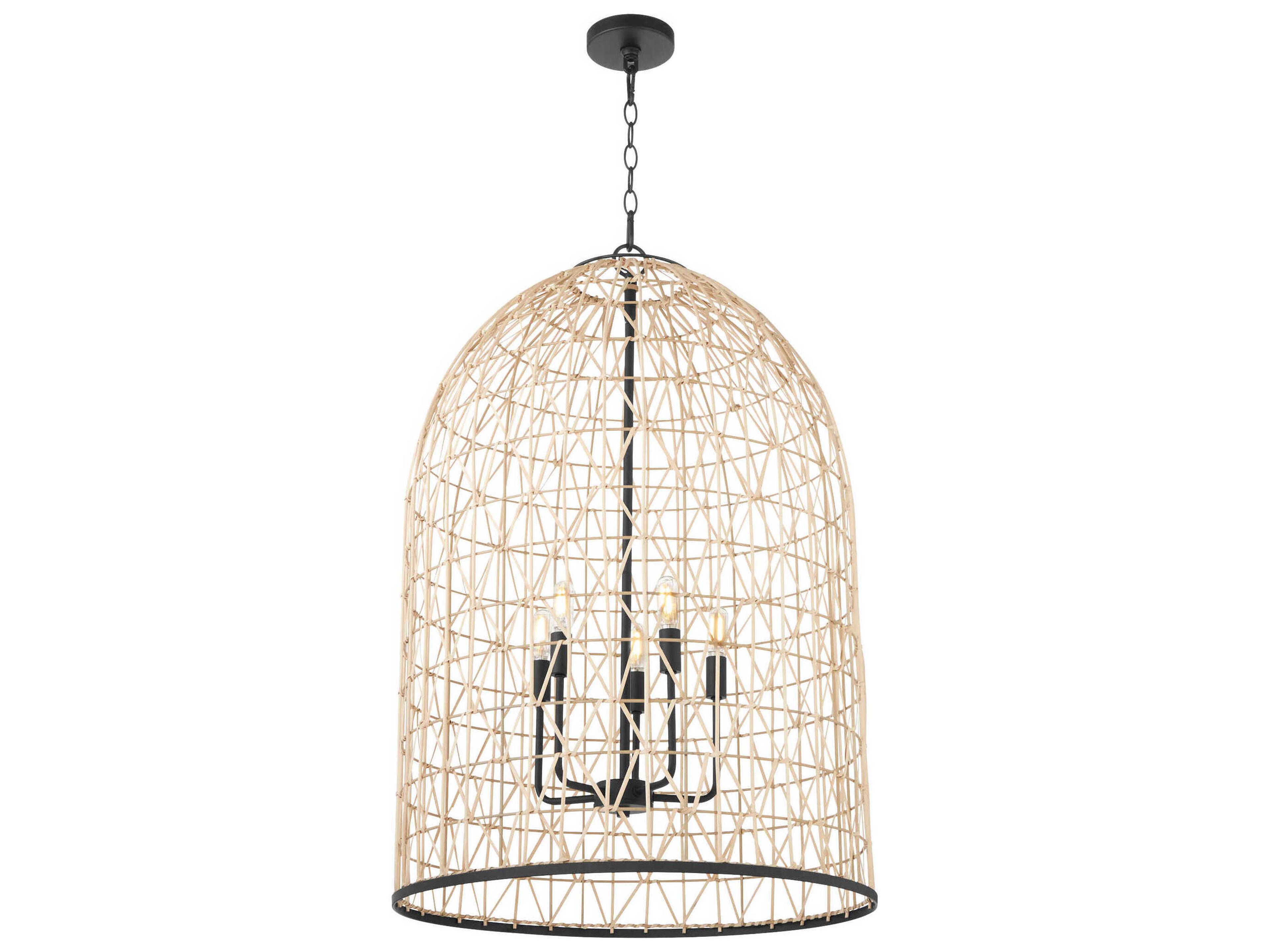 Quorum 5-Light Matte Black Pendant