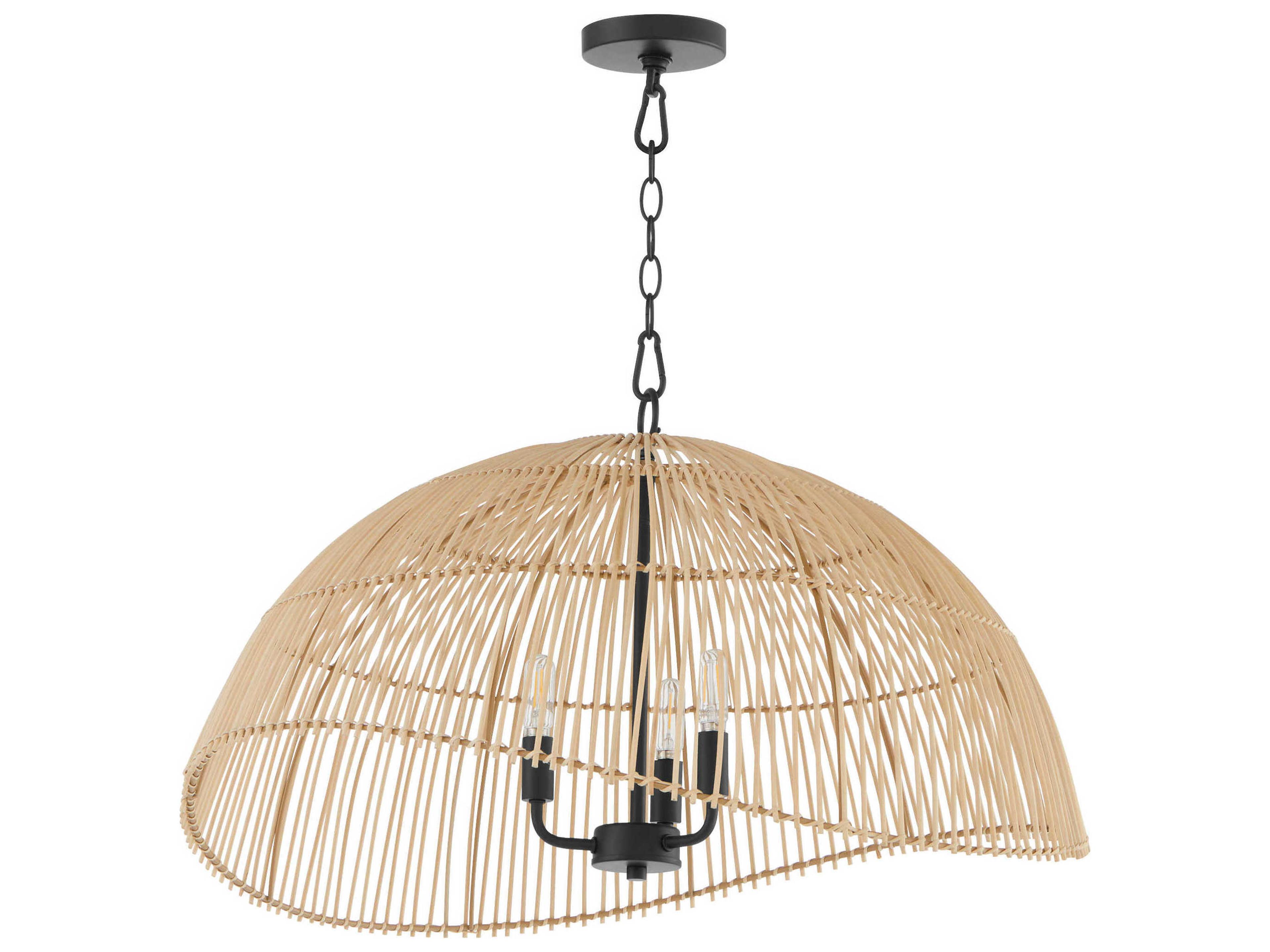 Quorum 3-Light Matte Black Pendant