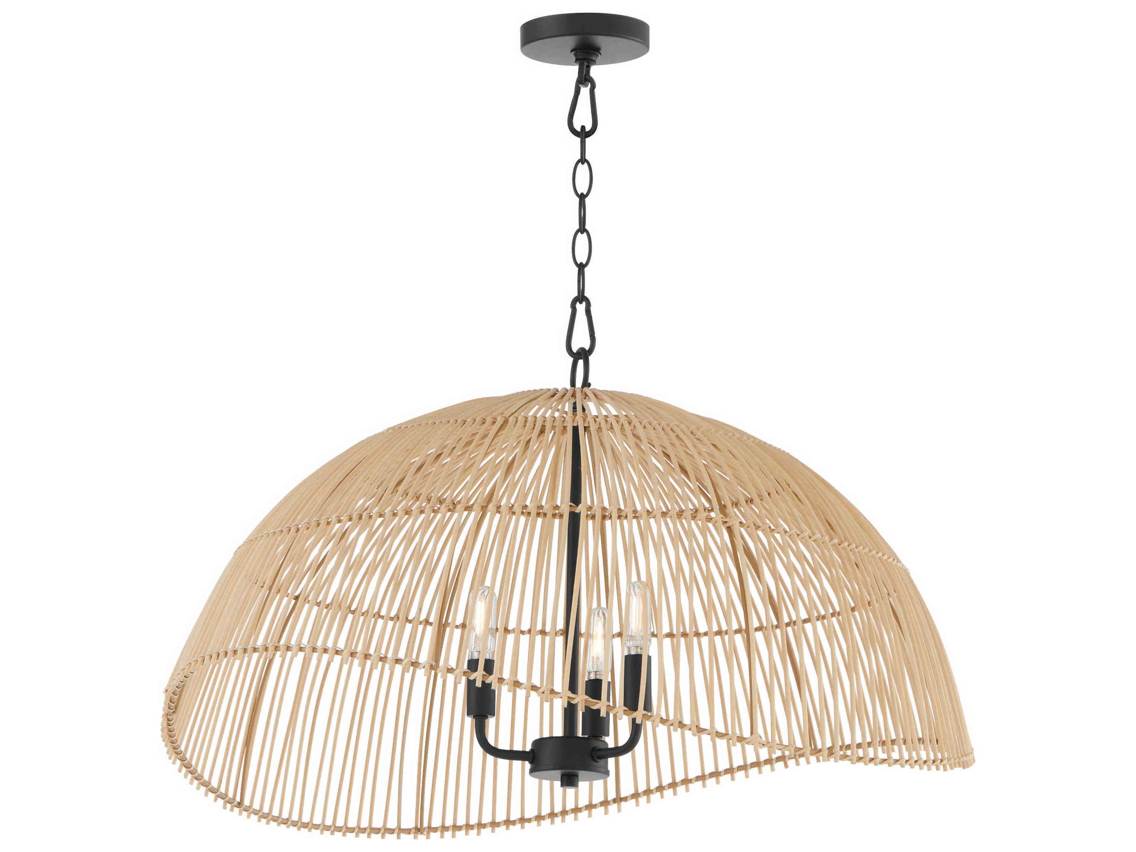 Quorum 3-Light Matte Black Pendant
