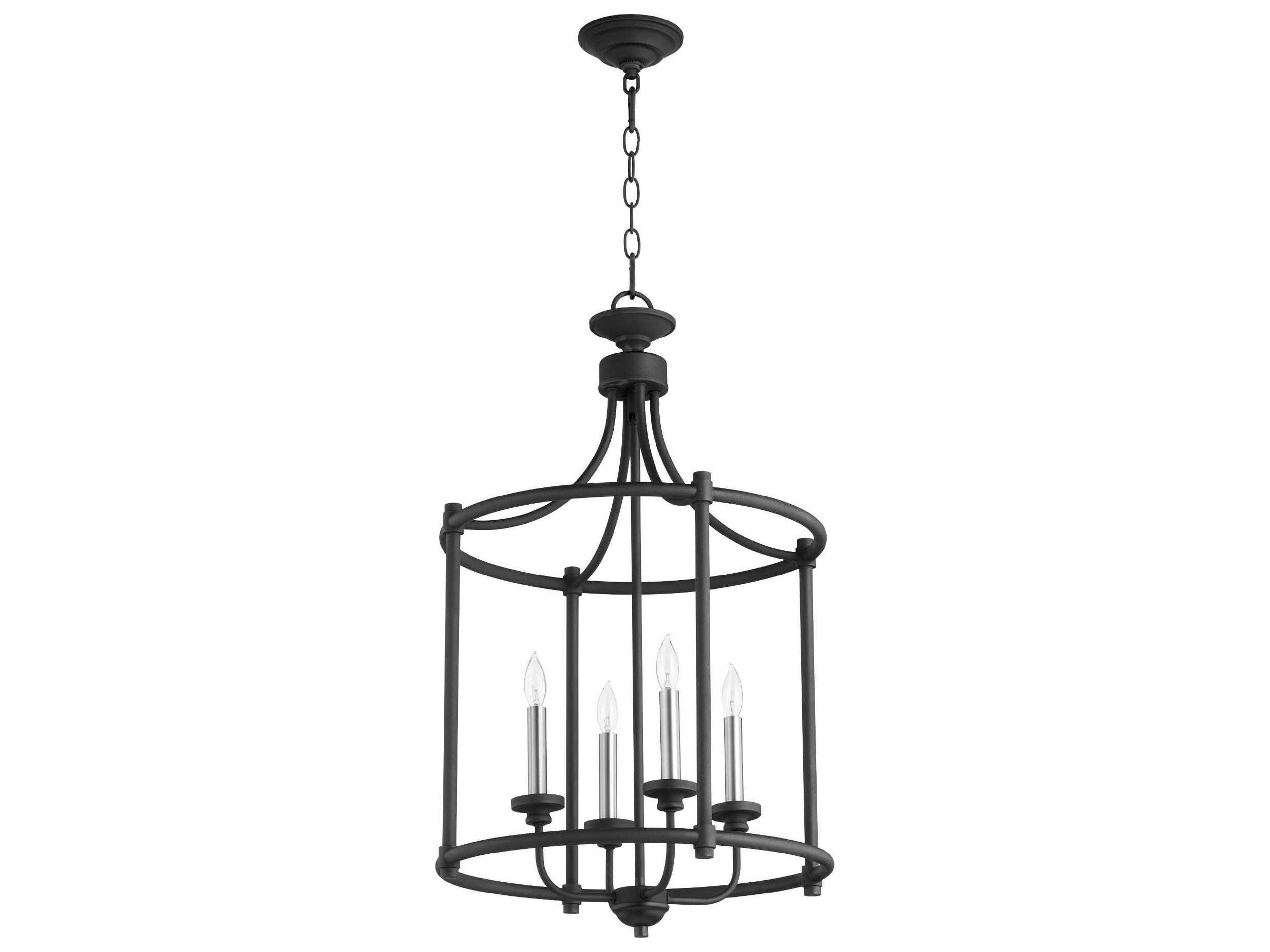 Quorum 4-Light Noir Black Cylinder Pendant