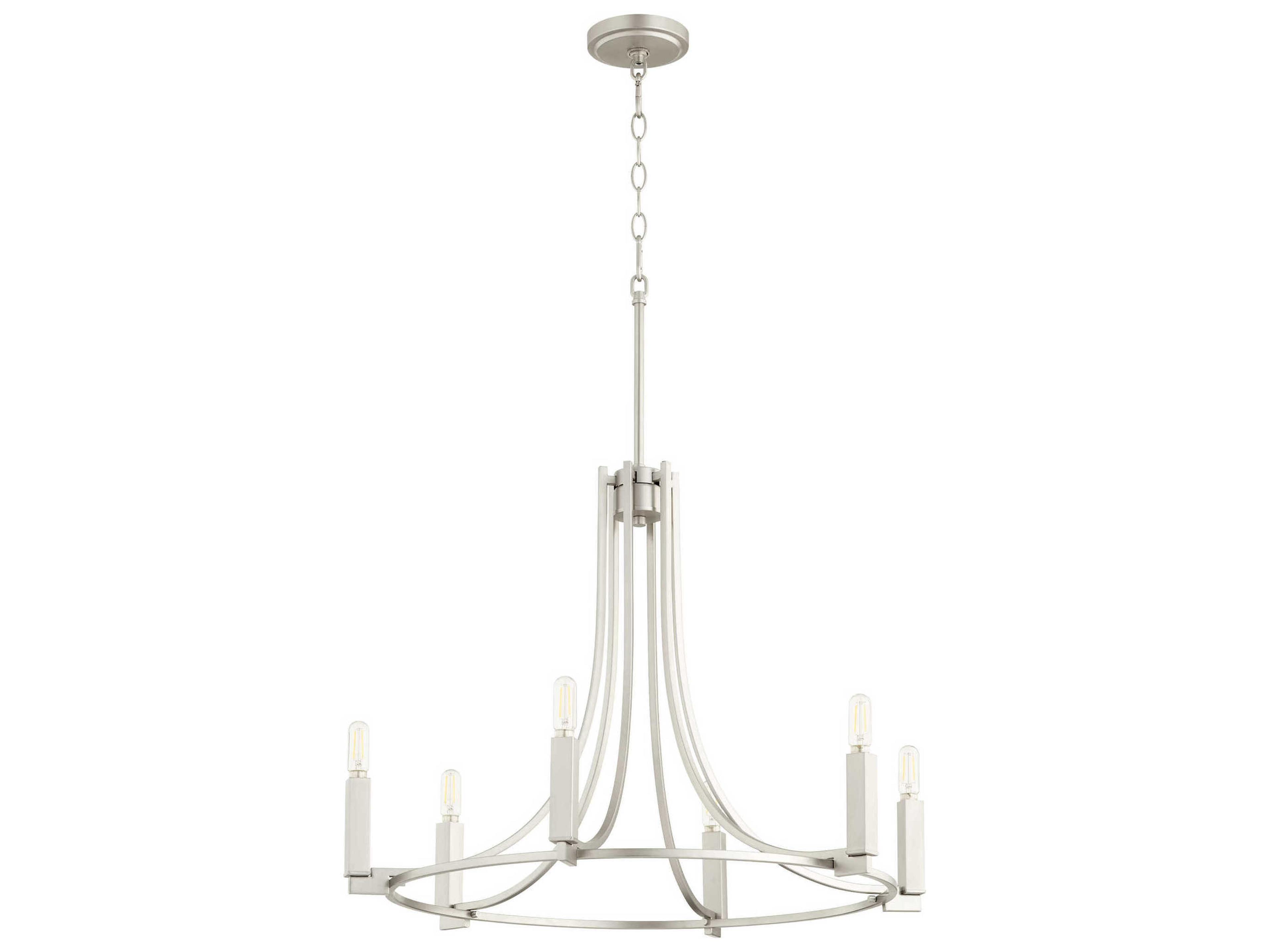 Olympus 6-Light Satin Nickel Candelabra Chandelier