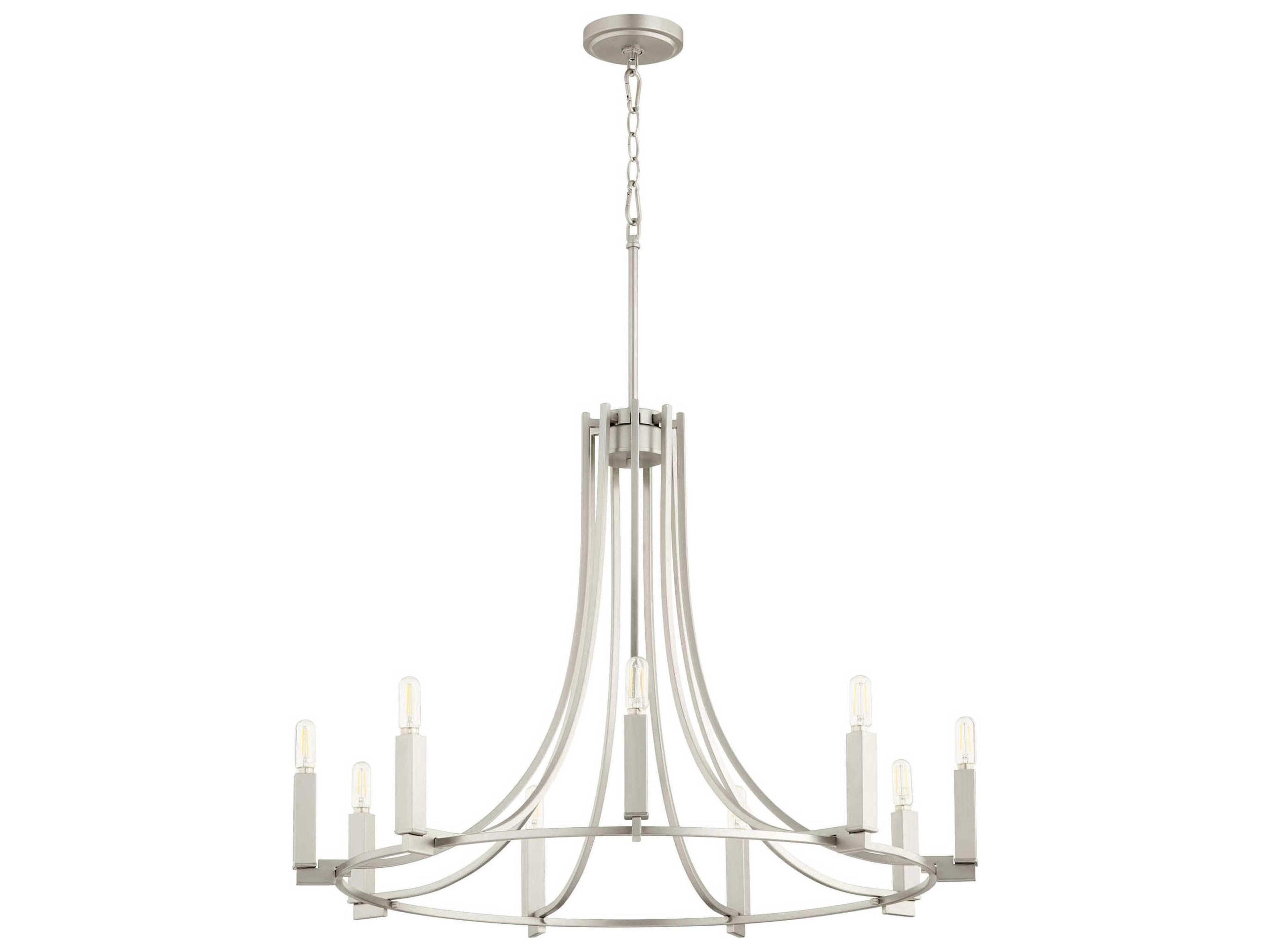 Olympus 9-Light Satin Nickel Candelabra Chandelier