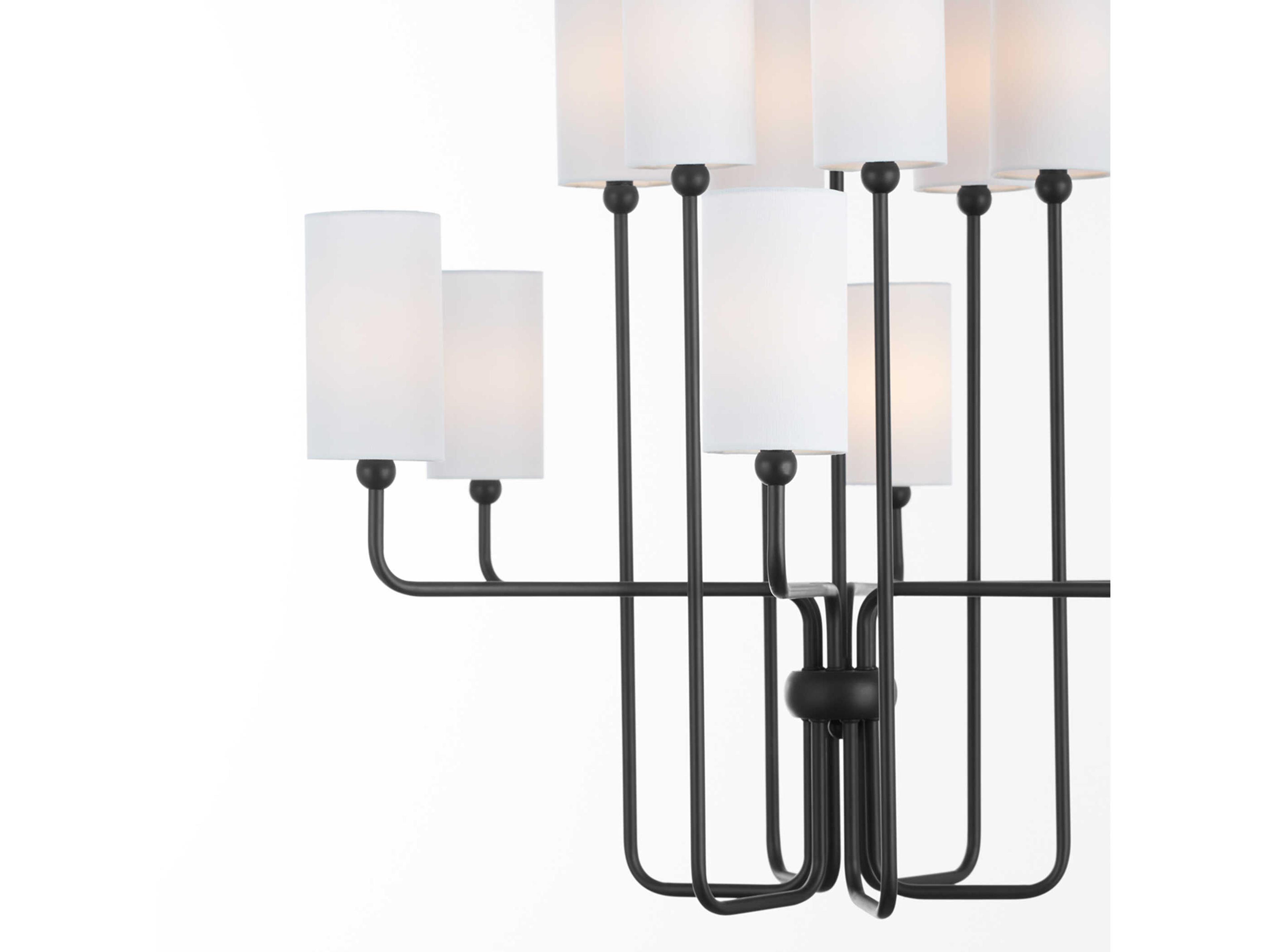 Quorum Charlotte 12-Light Matte Black Cylinder Chandelier