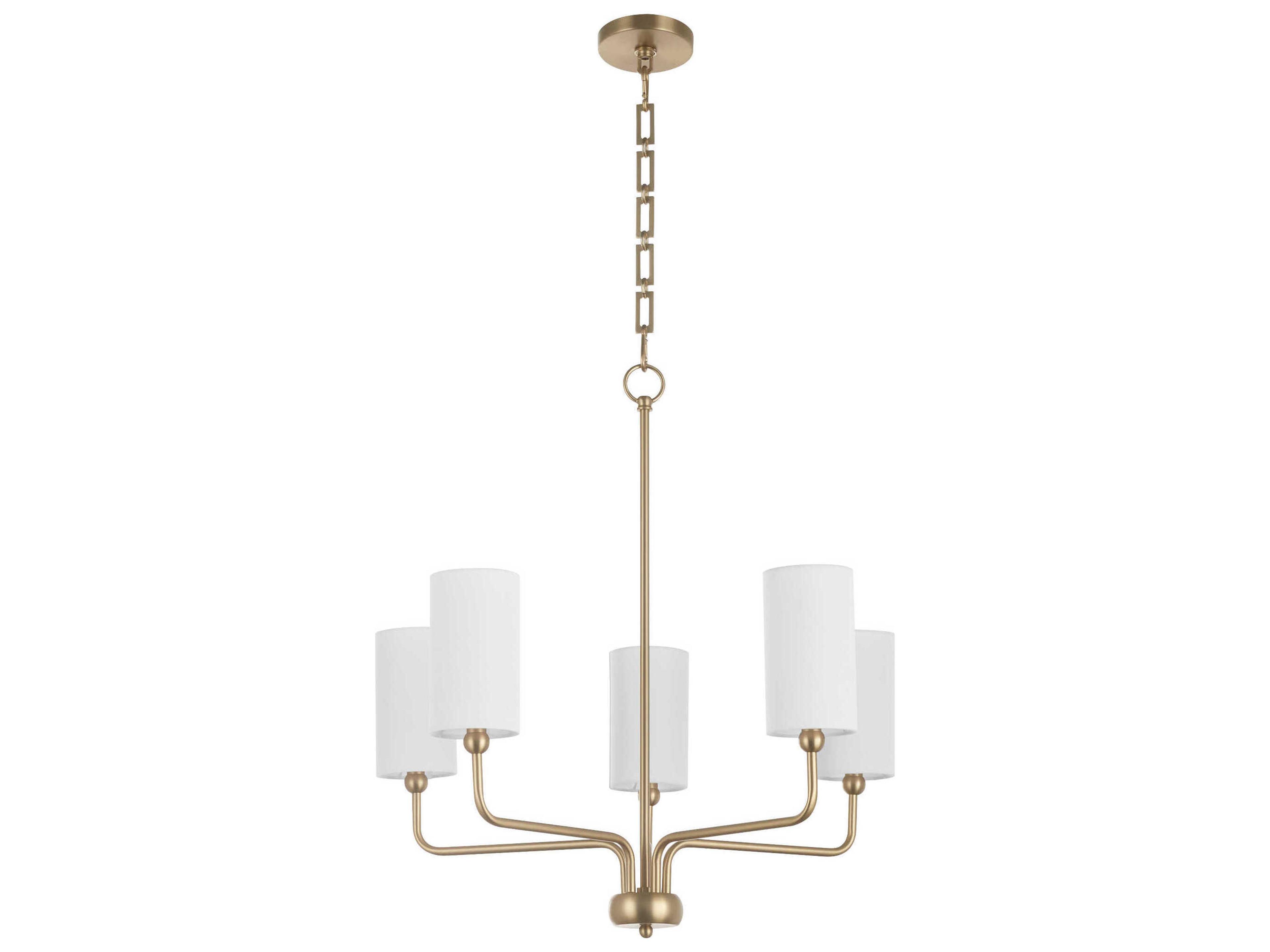 Charlotte 5-Light Aged Brass Cylinder Chandelier