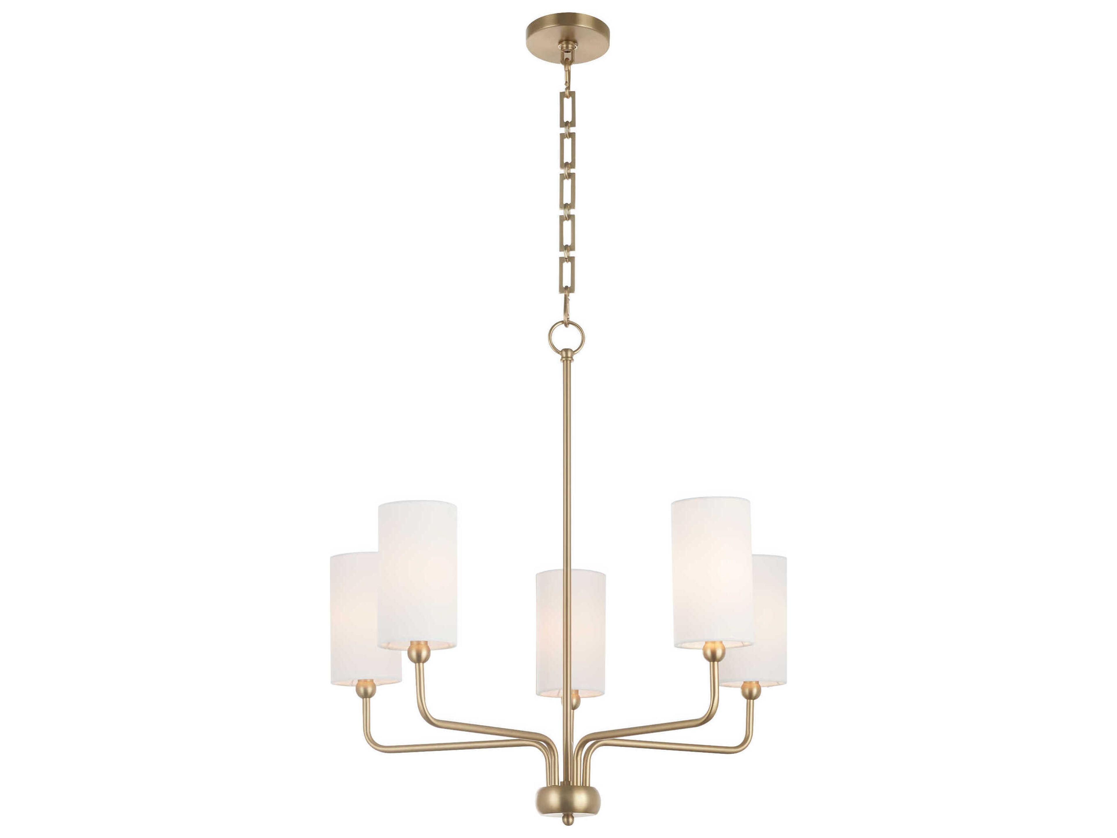 Quorum Charlotte 5-Light Aged Brass Cylinder Chandelier