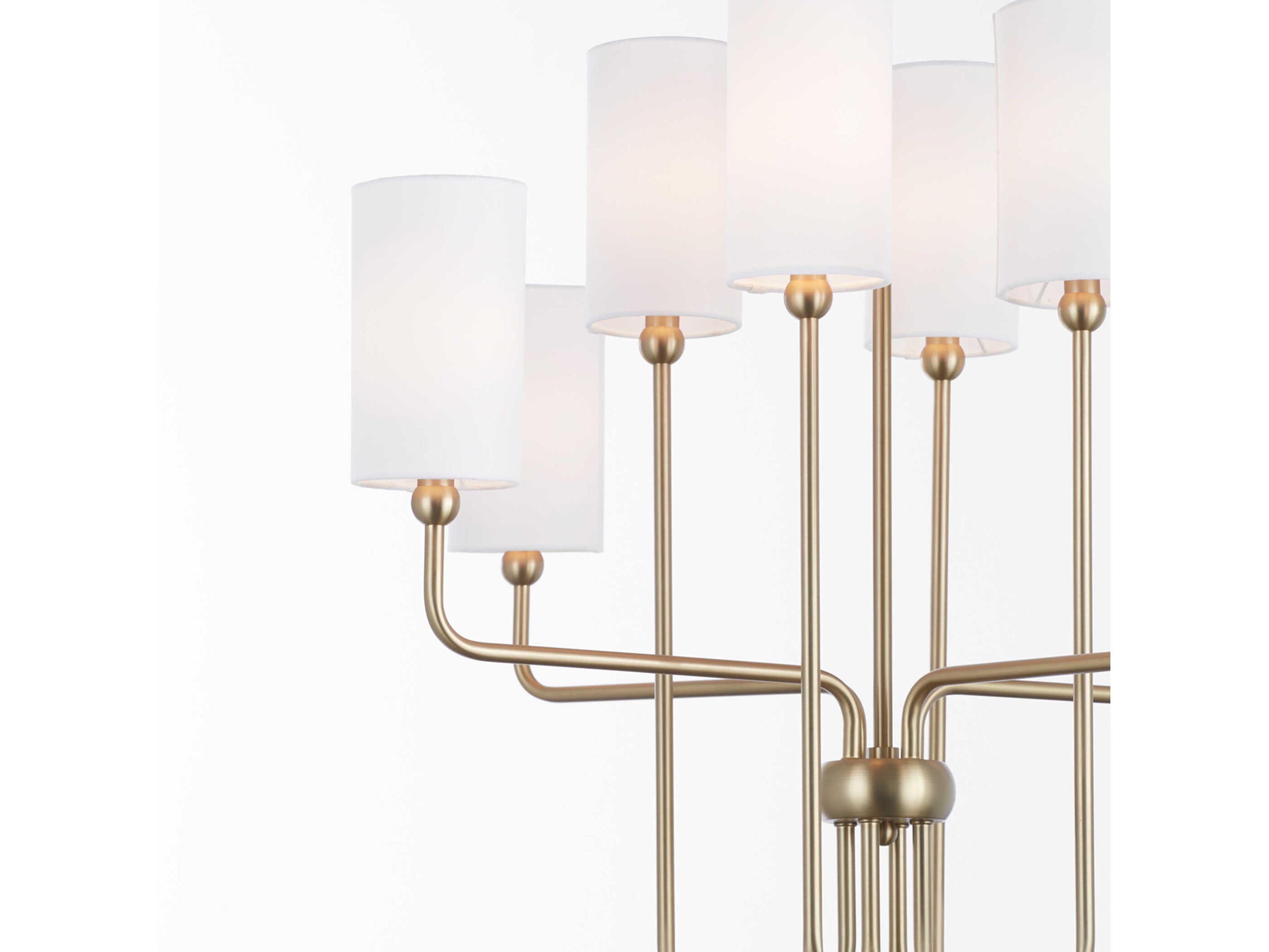 Quorum Charlotte 8-Light Aged Brass Cylinder Chandelier