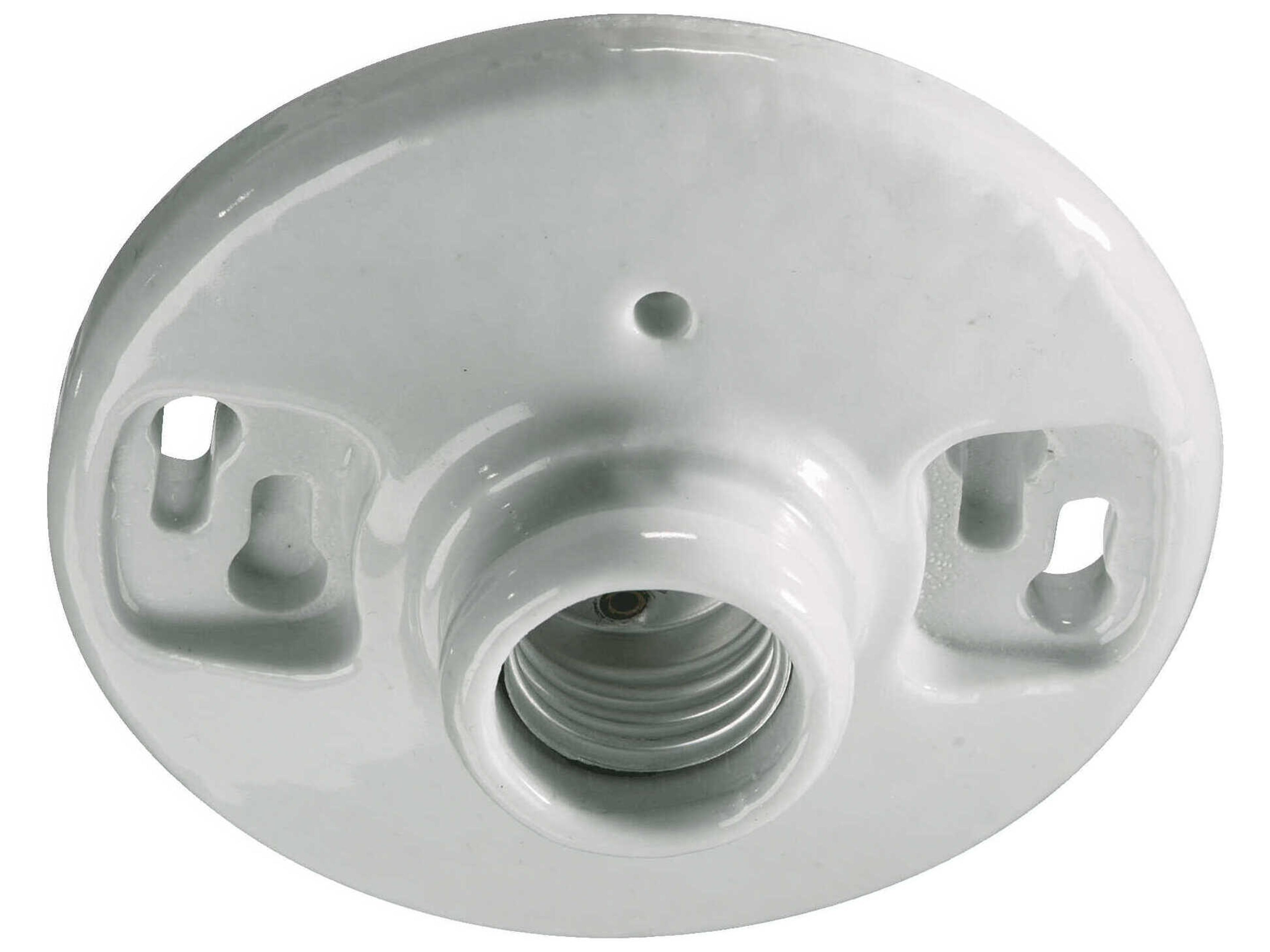1-Light White Round Flush Mount