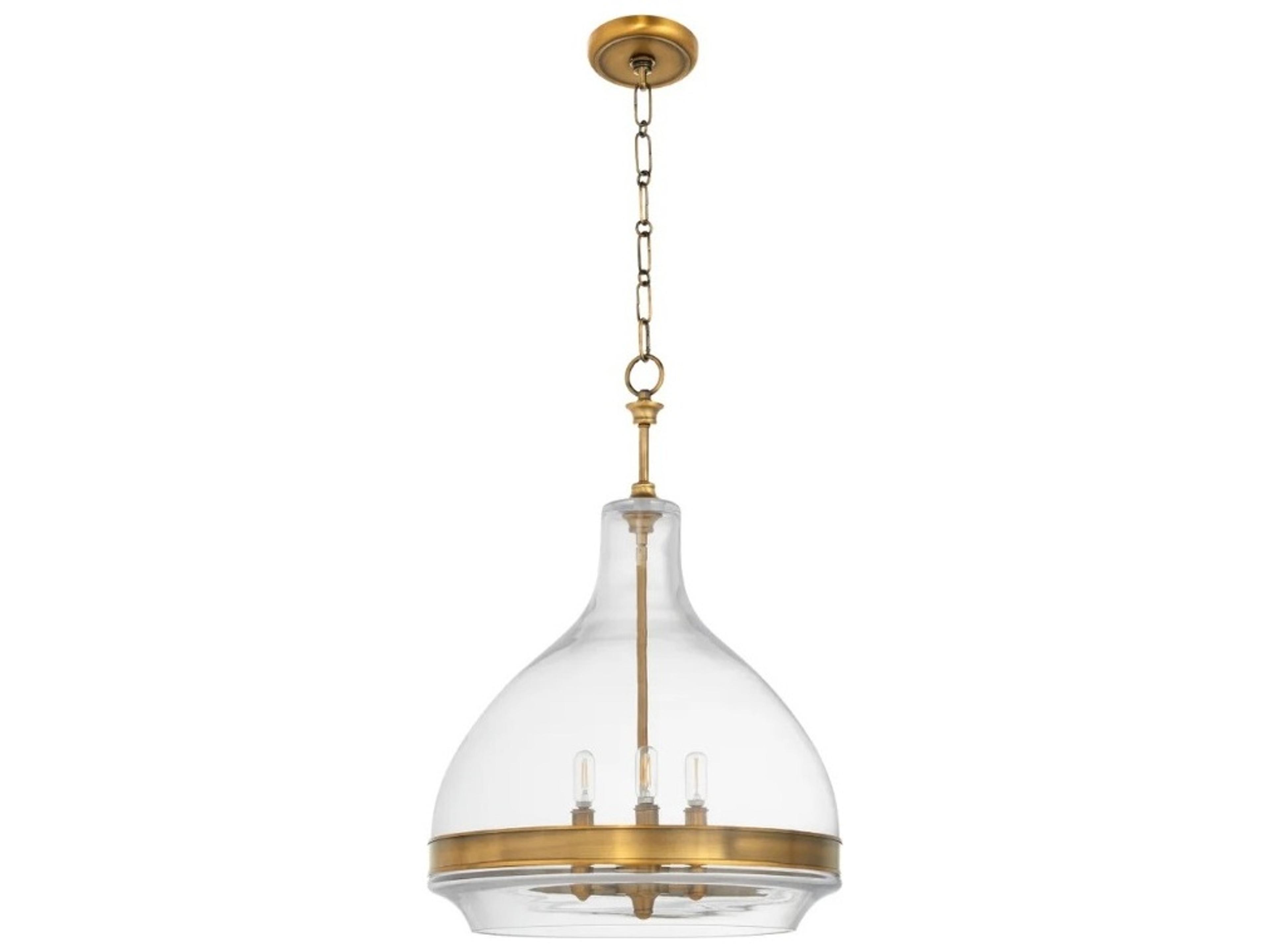 Tilbrook 3-Light Brushed Brass Dome Pendant