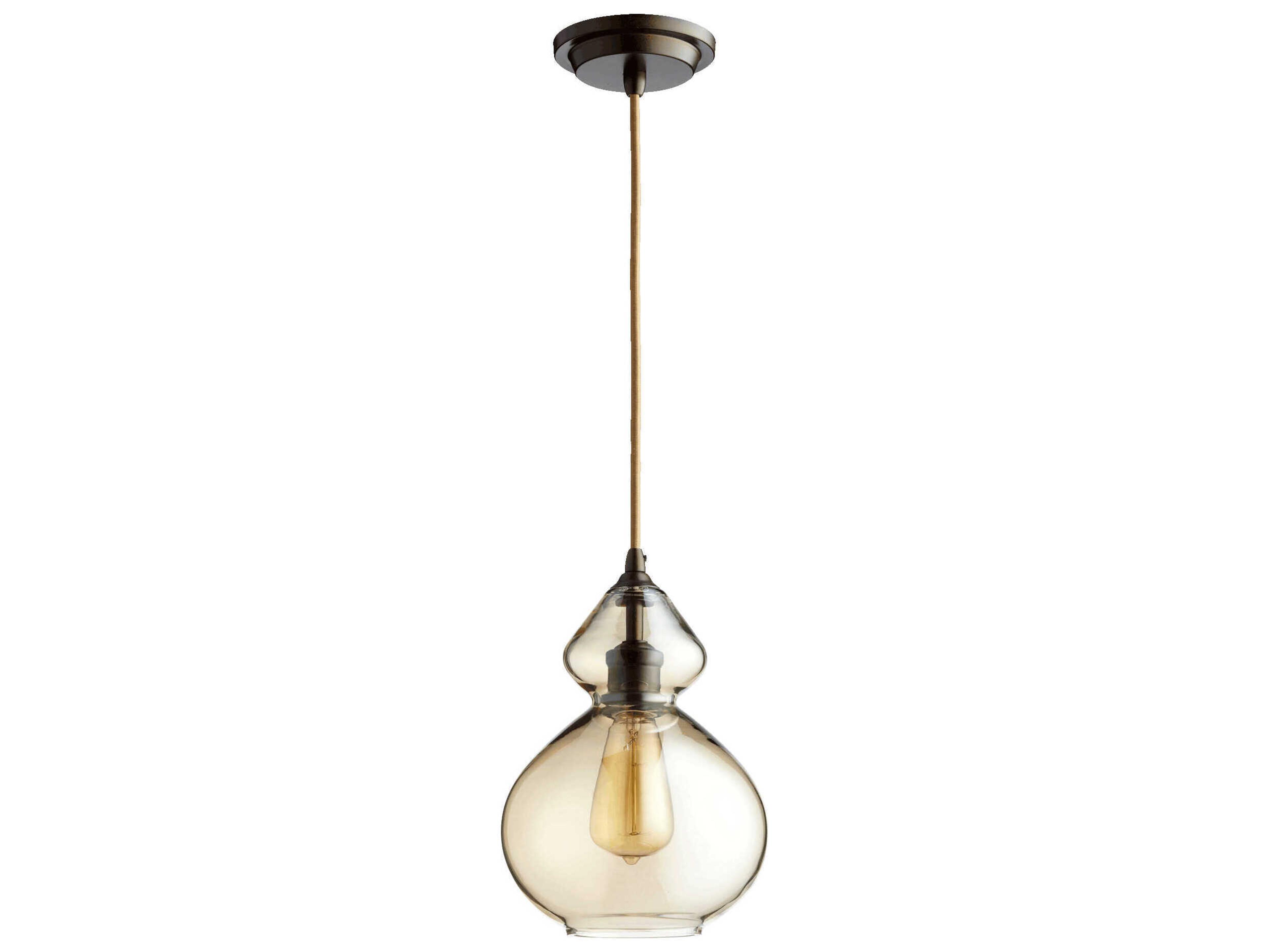 Quorum 1-Light Oiled Bronze Mini Pendant
