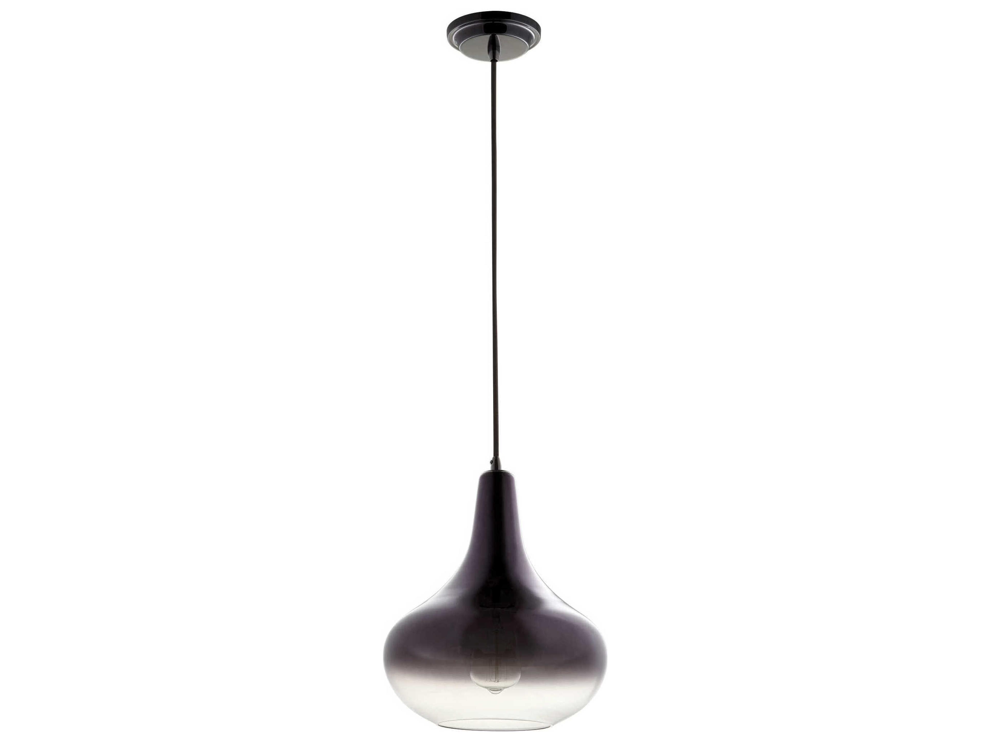 Quorum 1-Light Gunmetal With Coffee Ombre Glass Mini Pendant