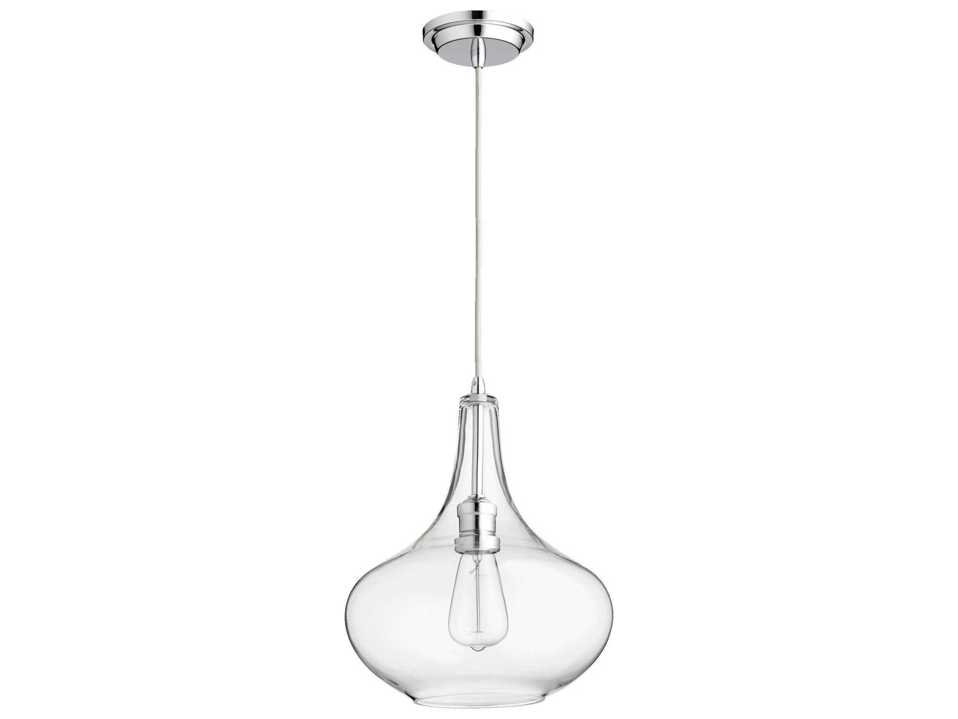 Quorum 1-Light Chrome With Clear Glass Mini Pendant