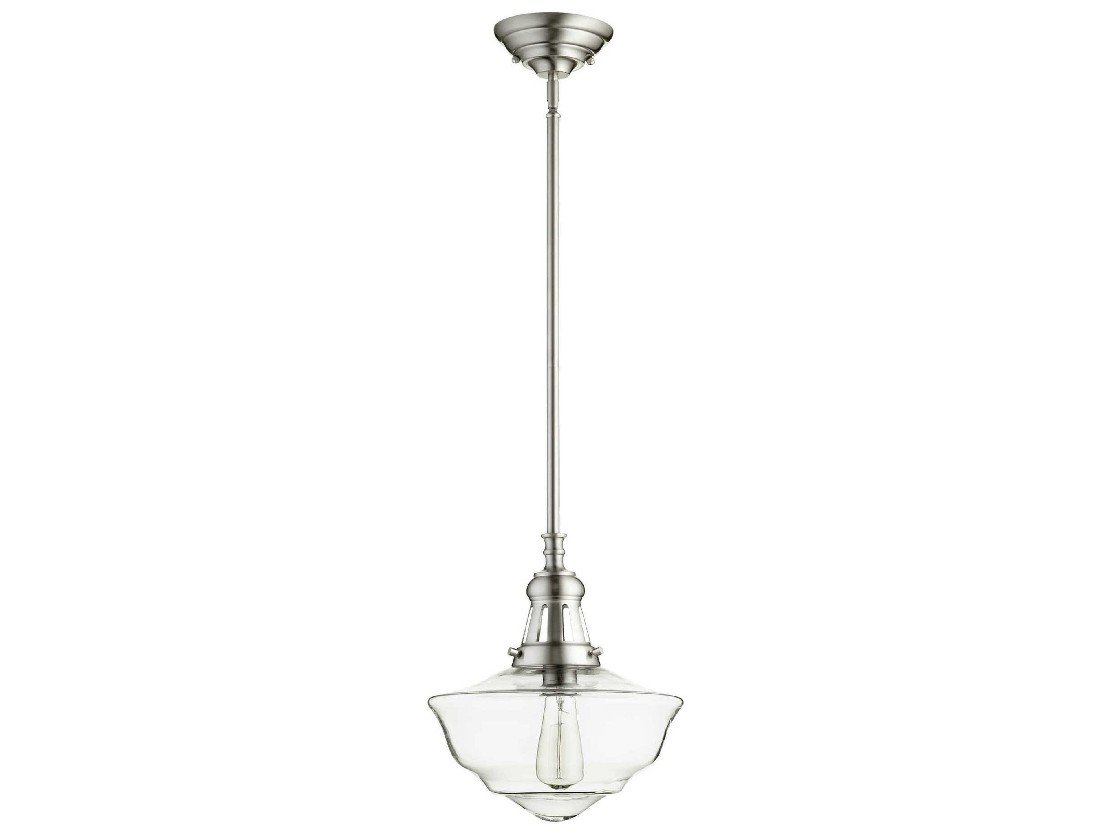 1-Light Satin Nickel With Clear Glass Mini Pendant