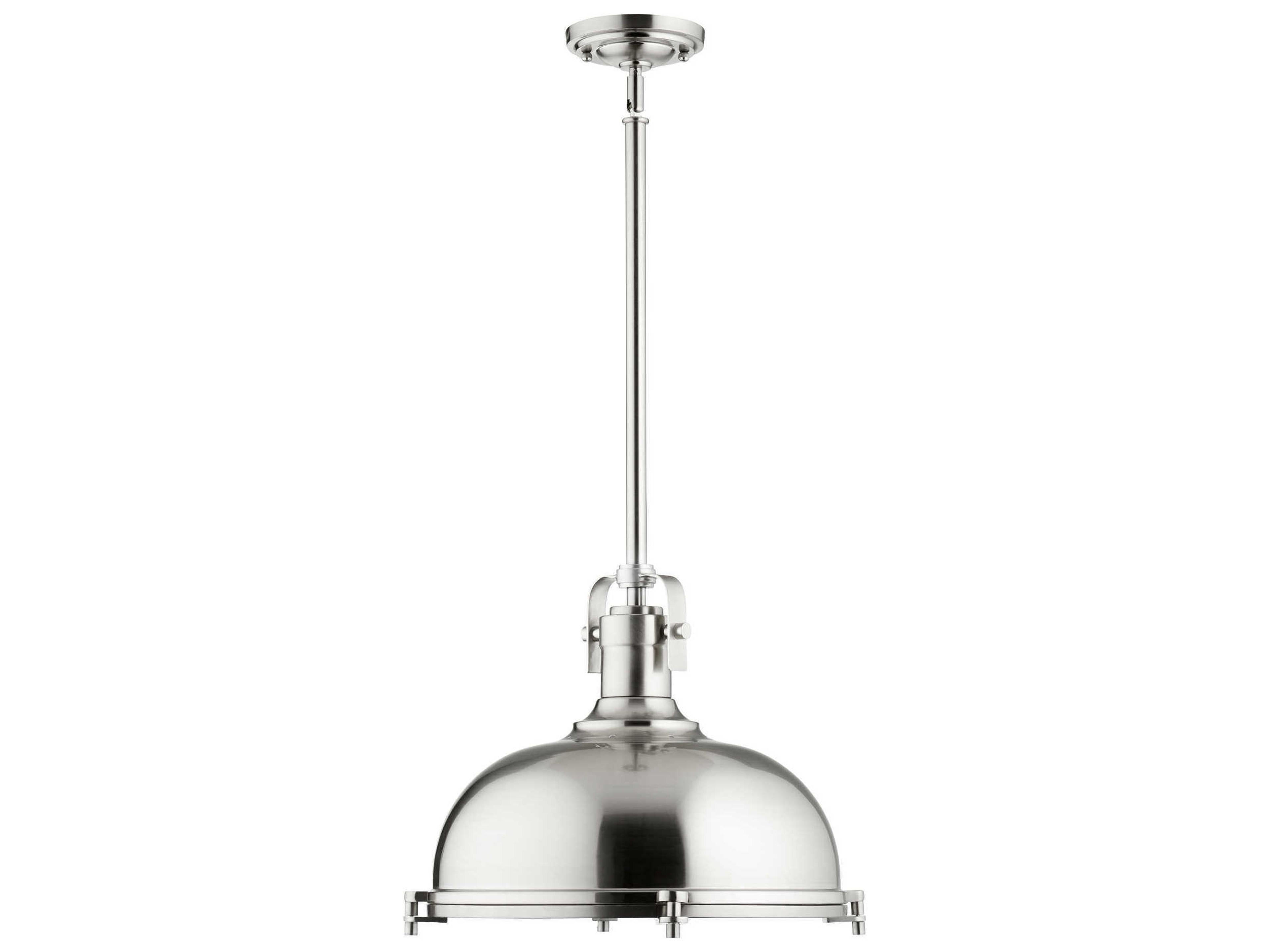 1-Light Satin Nickel Dome Pendant