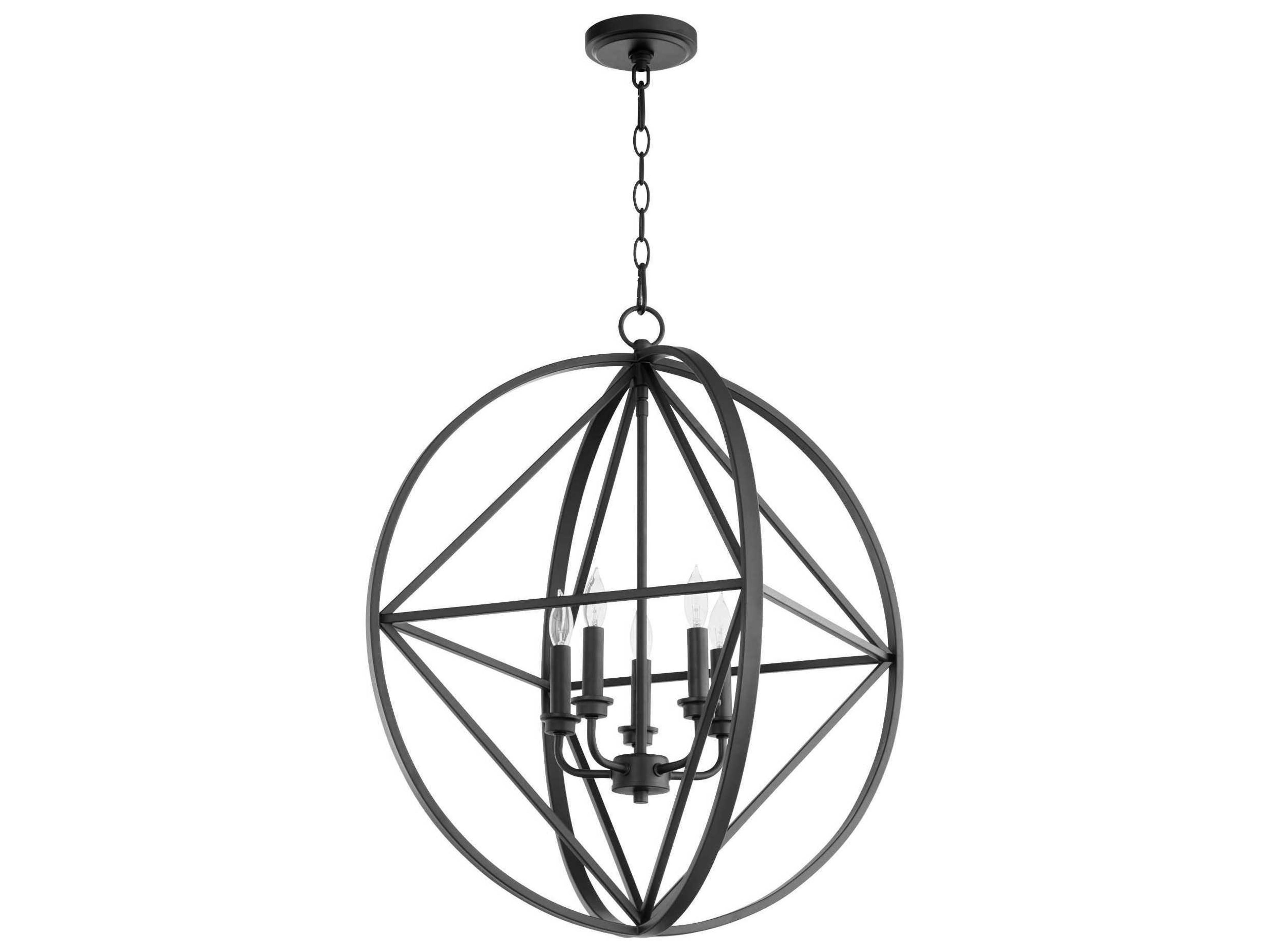 5-Light Noir Black Candelabra Chandelier