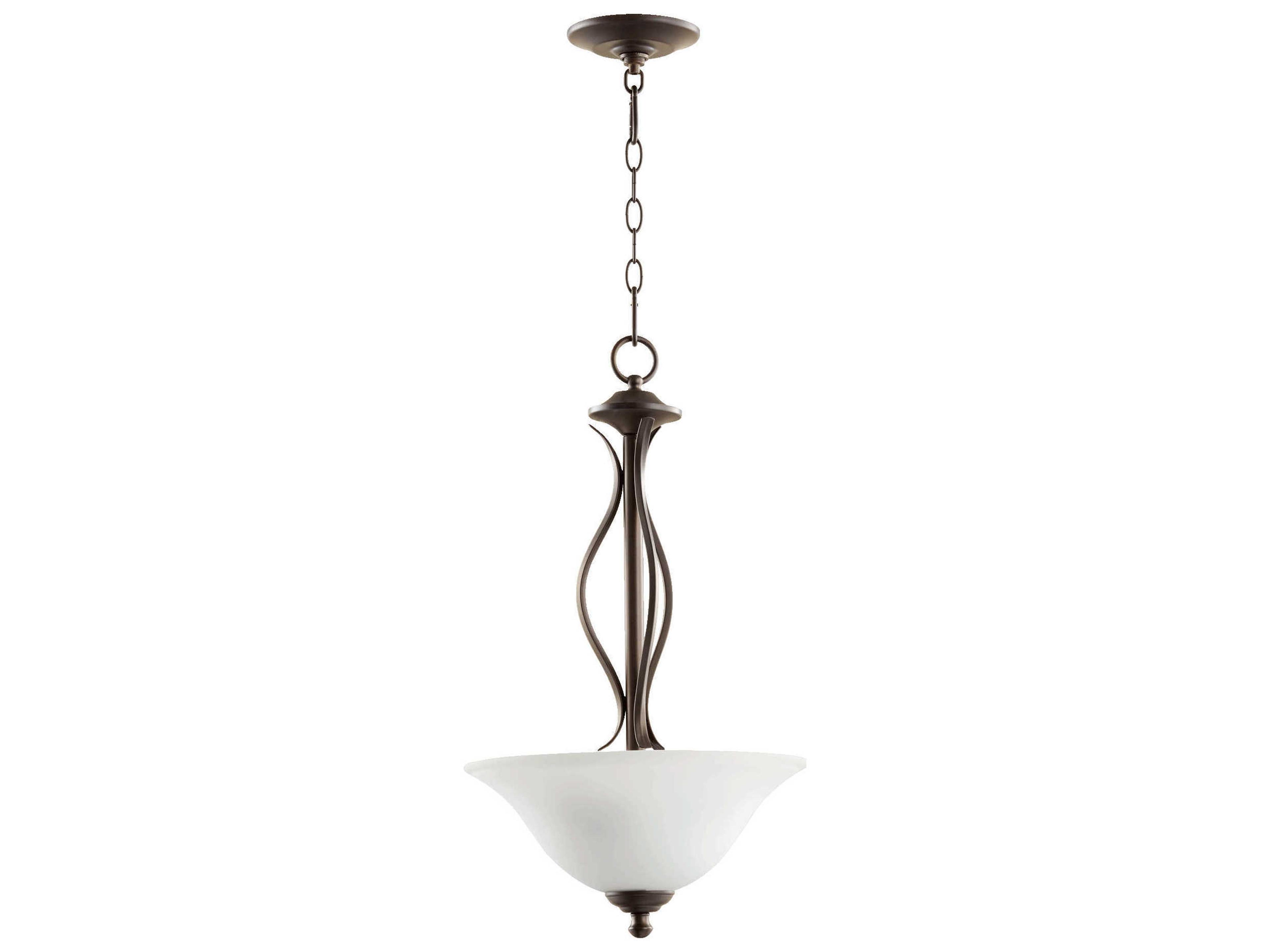 Spencer 3-Light Oiled Bronze With Satin Opal White Glass Bowl Pendant