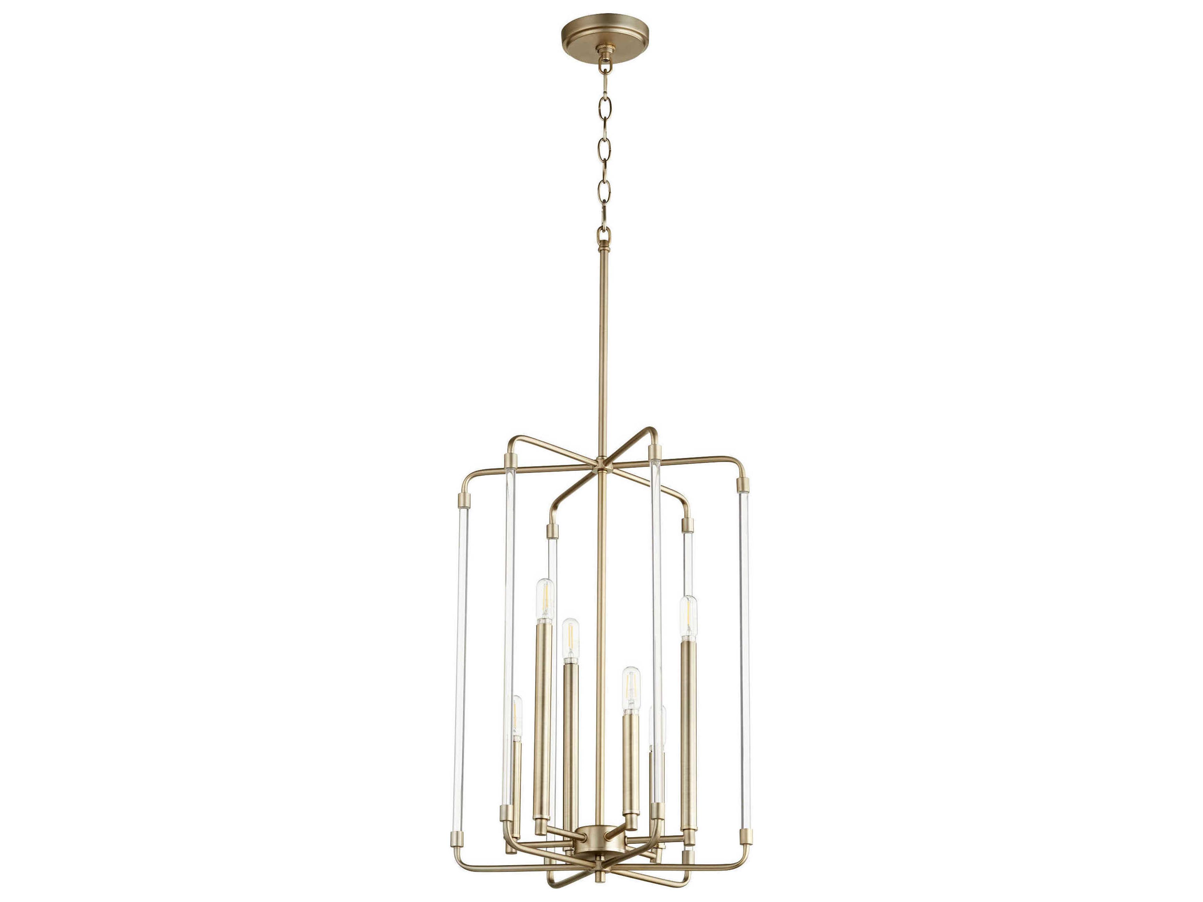 Optic 6-Light Aged Brass Candelabra Geometric Chandelier