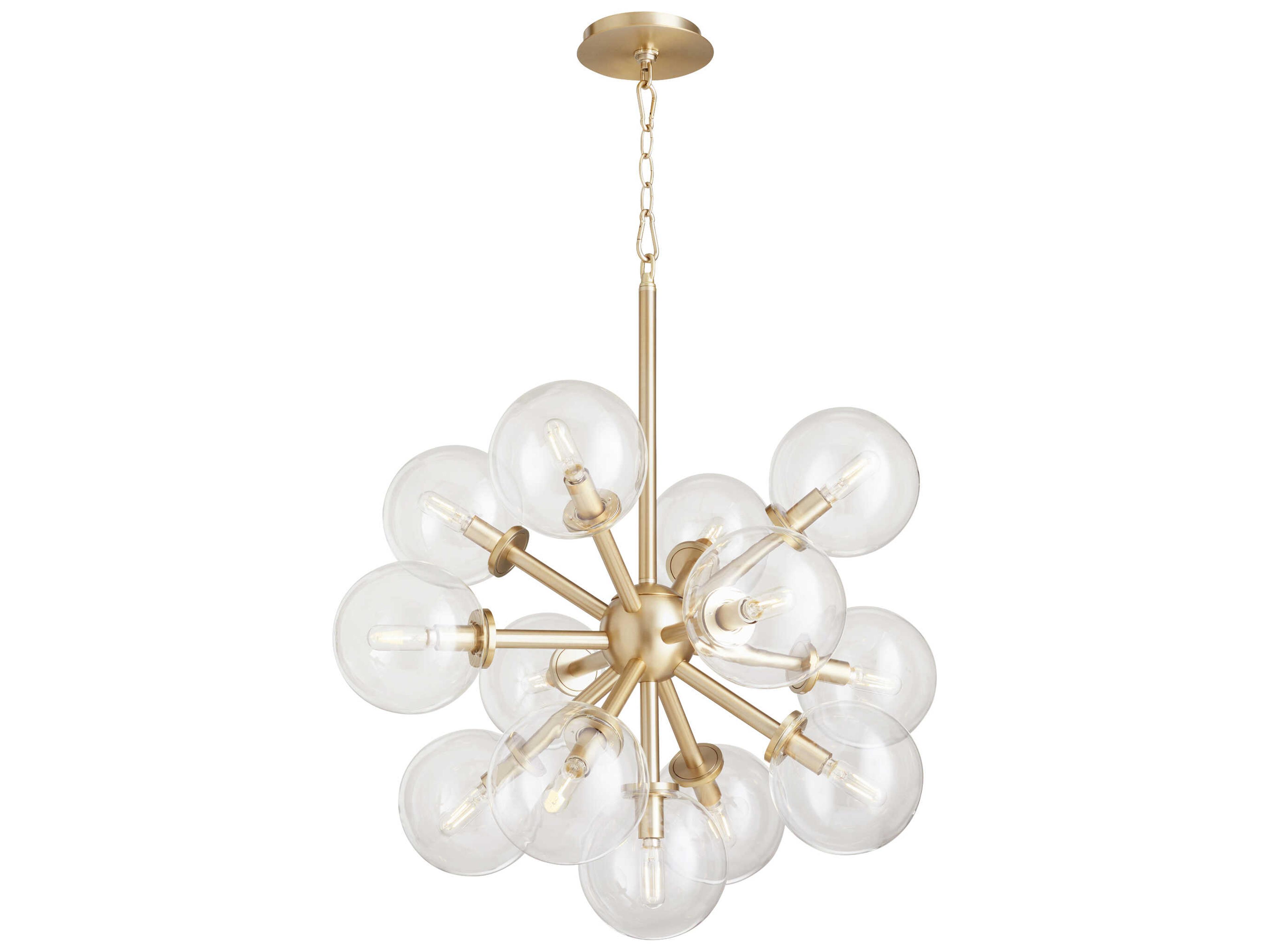 Rovi 13-Light Aged Brass Glass Globe Pendant