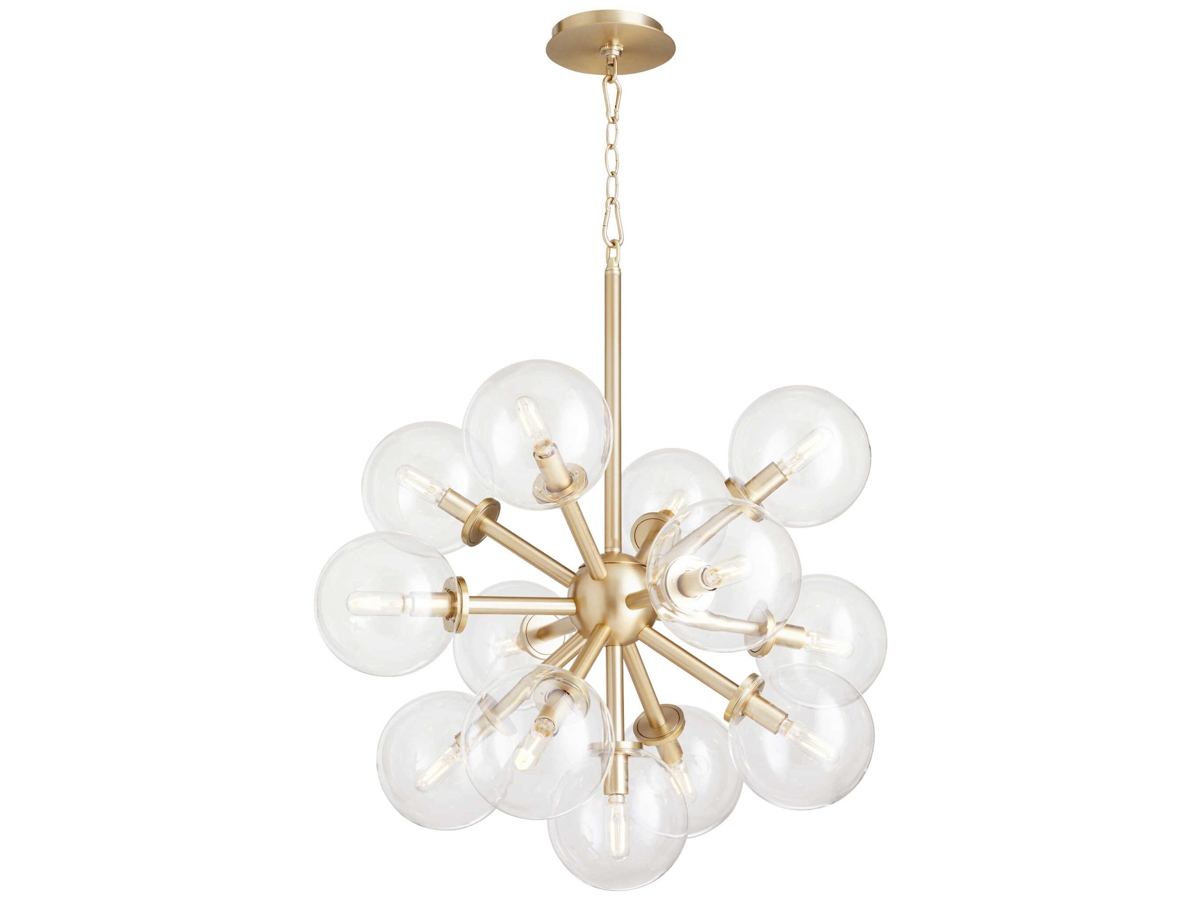 Quorum Rovi 13-Light Aged Brass Glass Globe Pendant