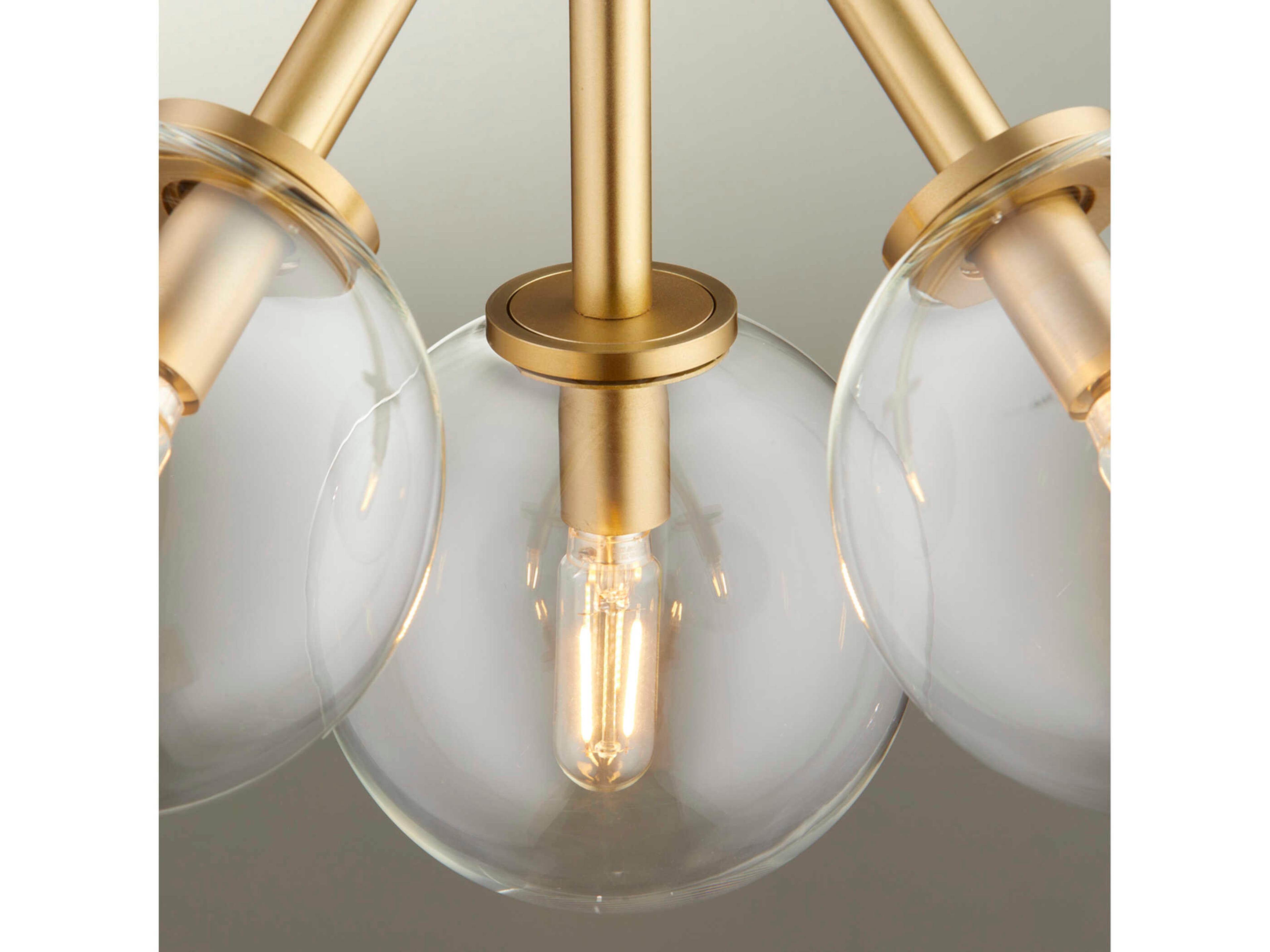 Quorum Rovi 3-Light Aged Brass Glass Globe Pendant