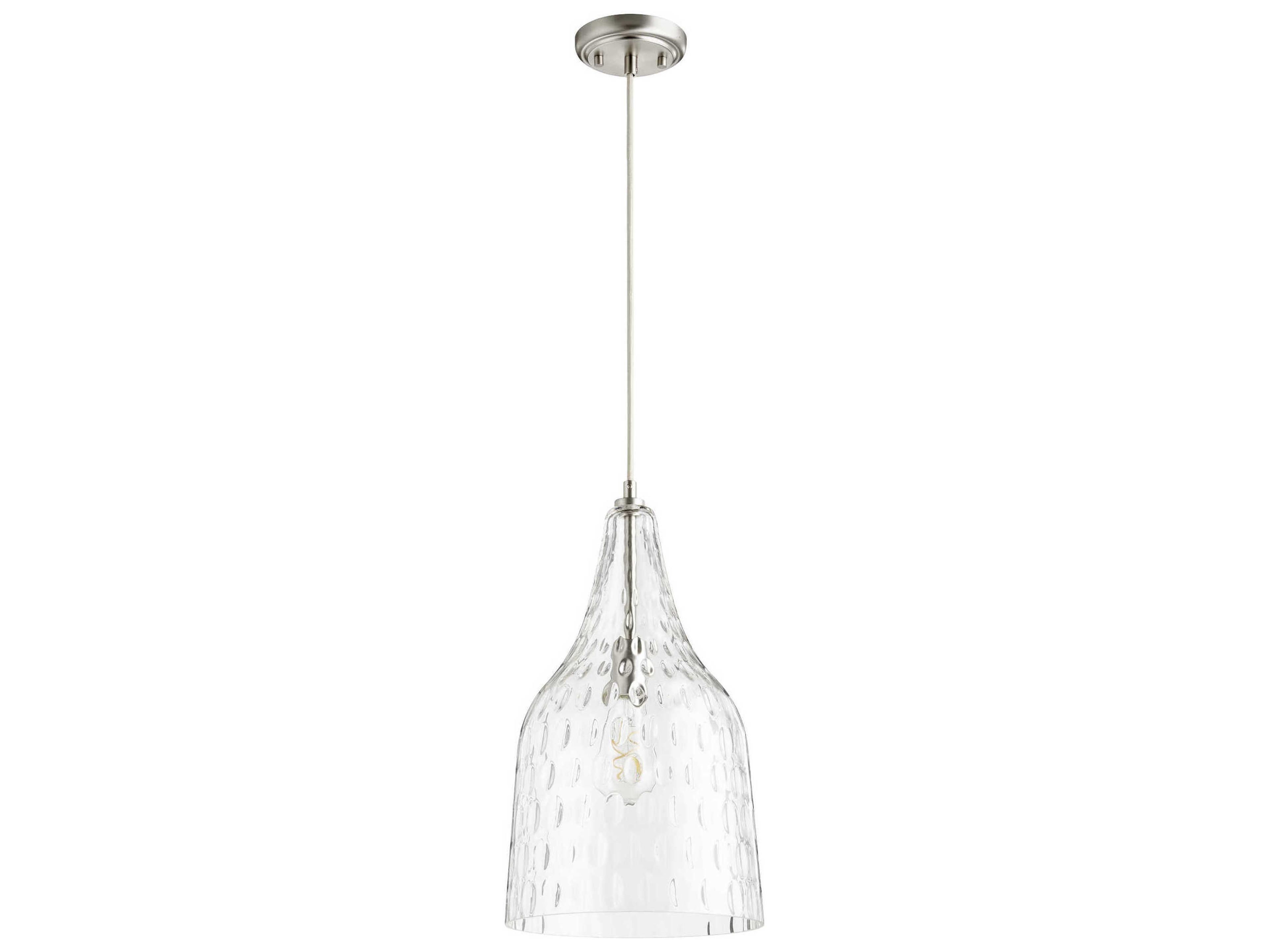 1-Light Satin Nickel Bell Mini Pendant