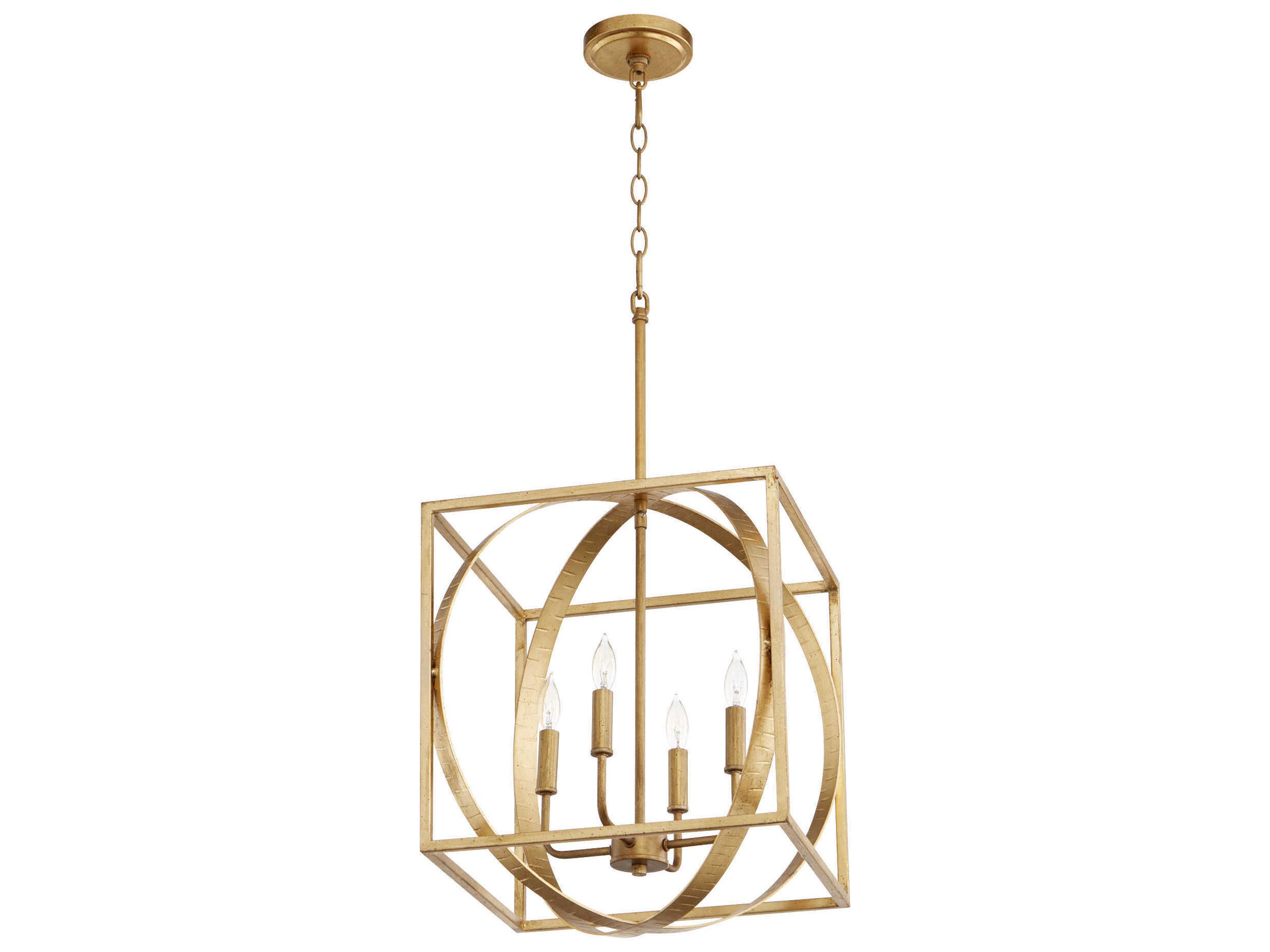 4-Light Gold Leaf Candelabra Chandelier