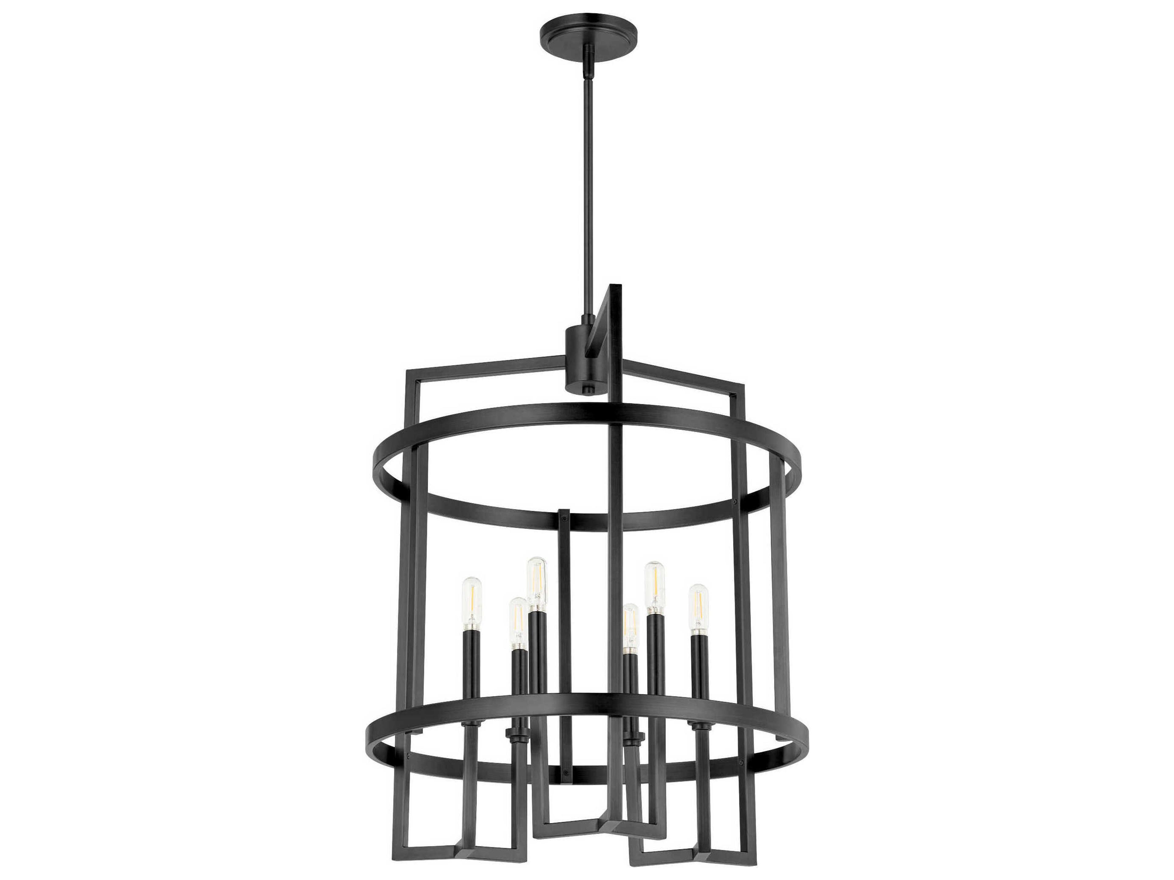 Merrick 6-Light Matte Black Geometric Pendant