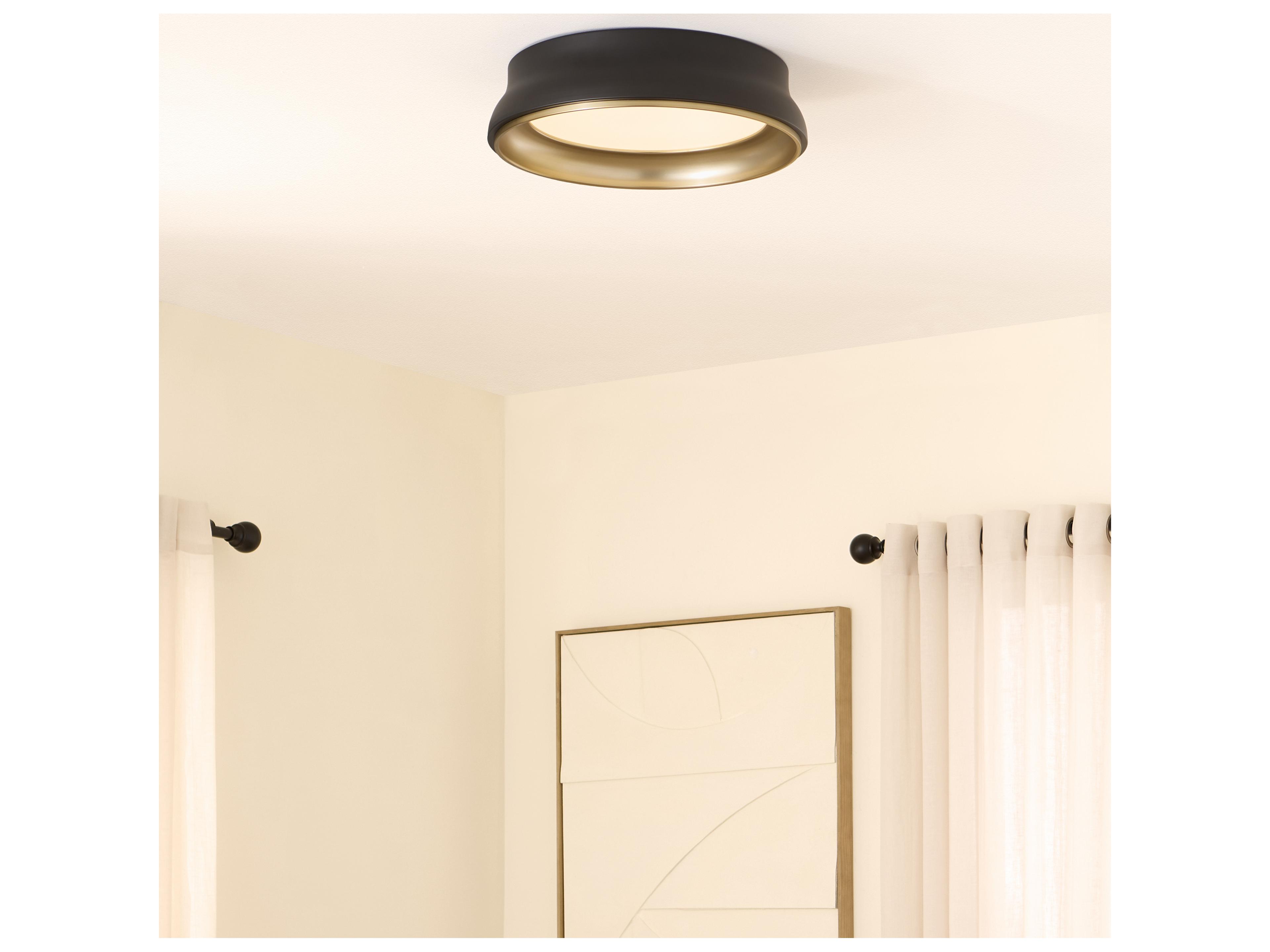Quorum Legend Matte Black Brushed Brass Flush Mount