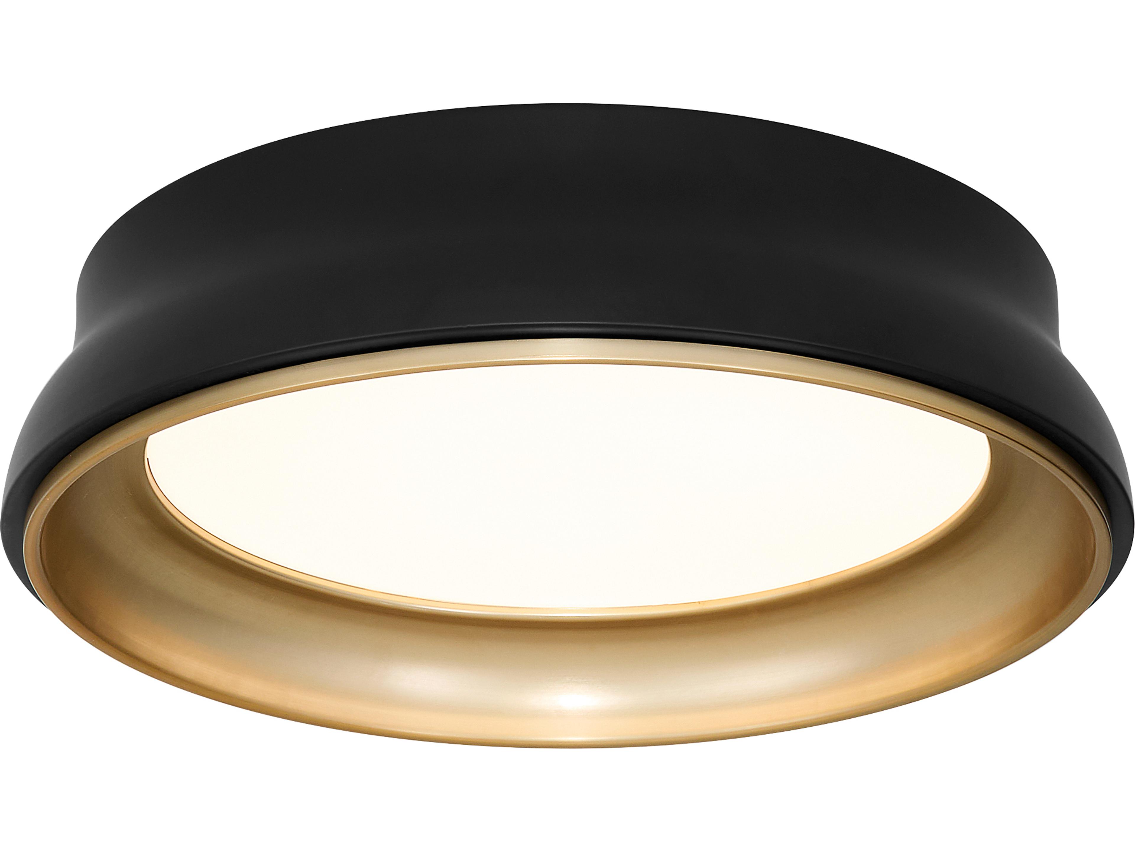 Quorum Legend Matte Black Brushed Brass Flush Mount