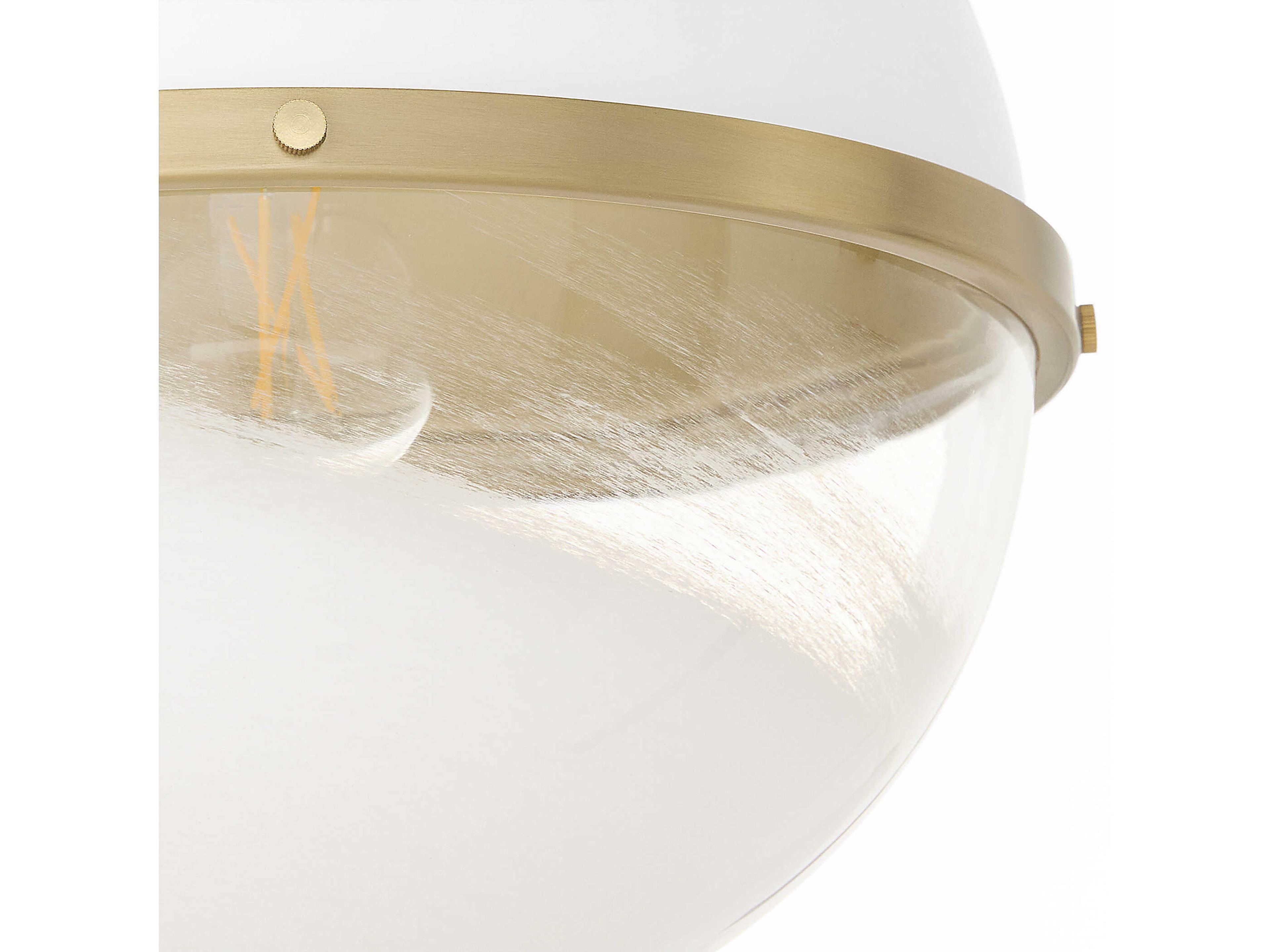 Quorum 1-Light Studio White Aged Brass Globe Pendant