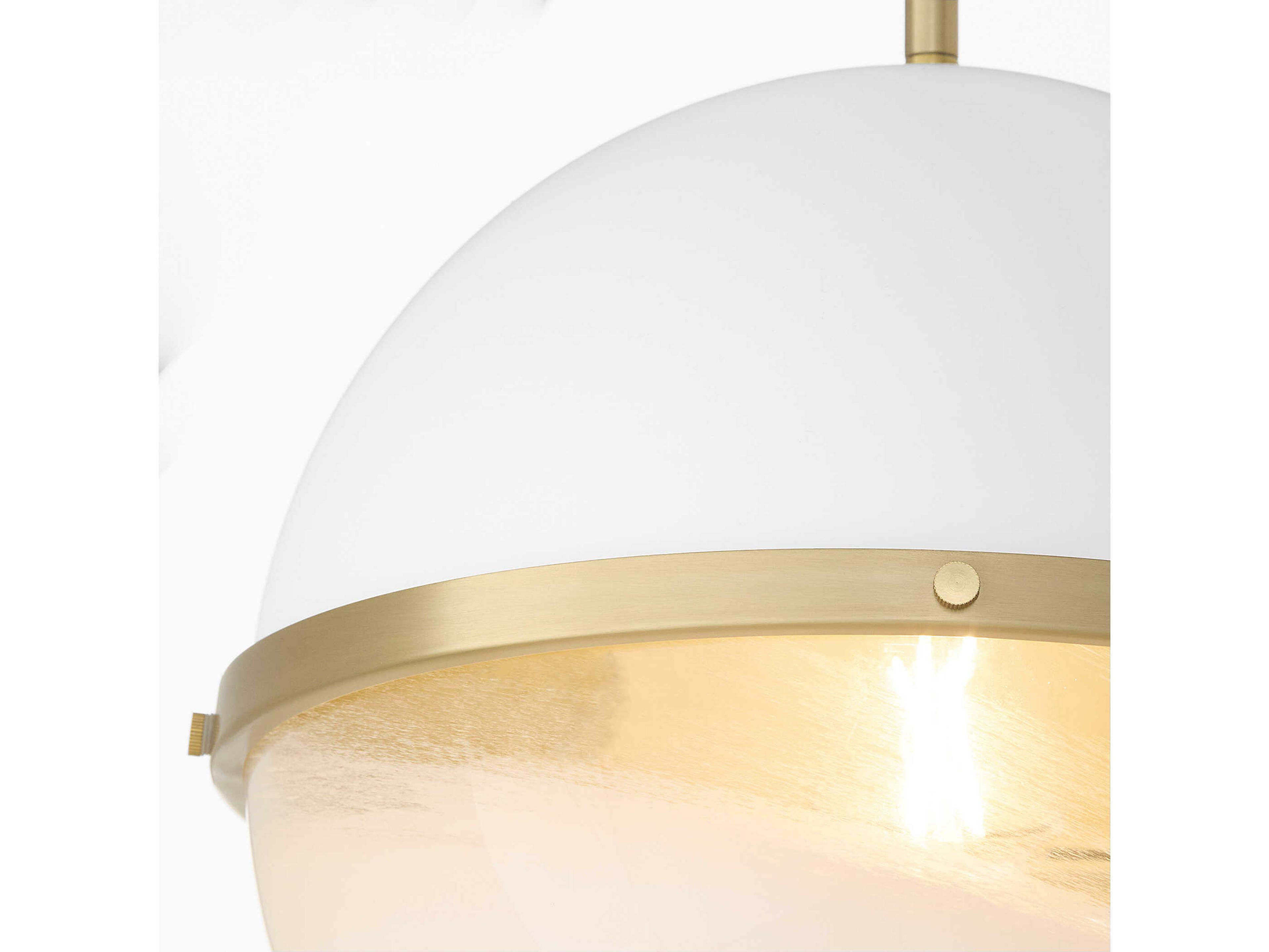 Quorum 1-Light Studio White Aged Brass Globe Pendant