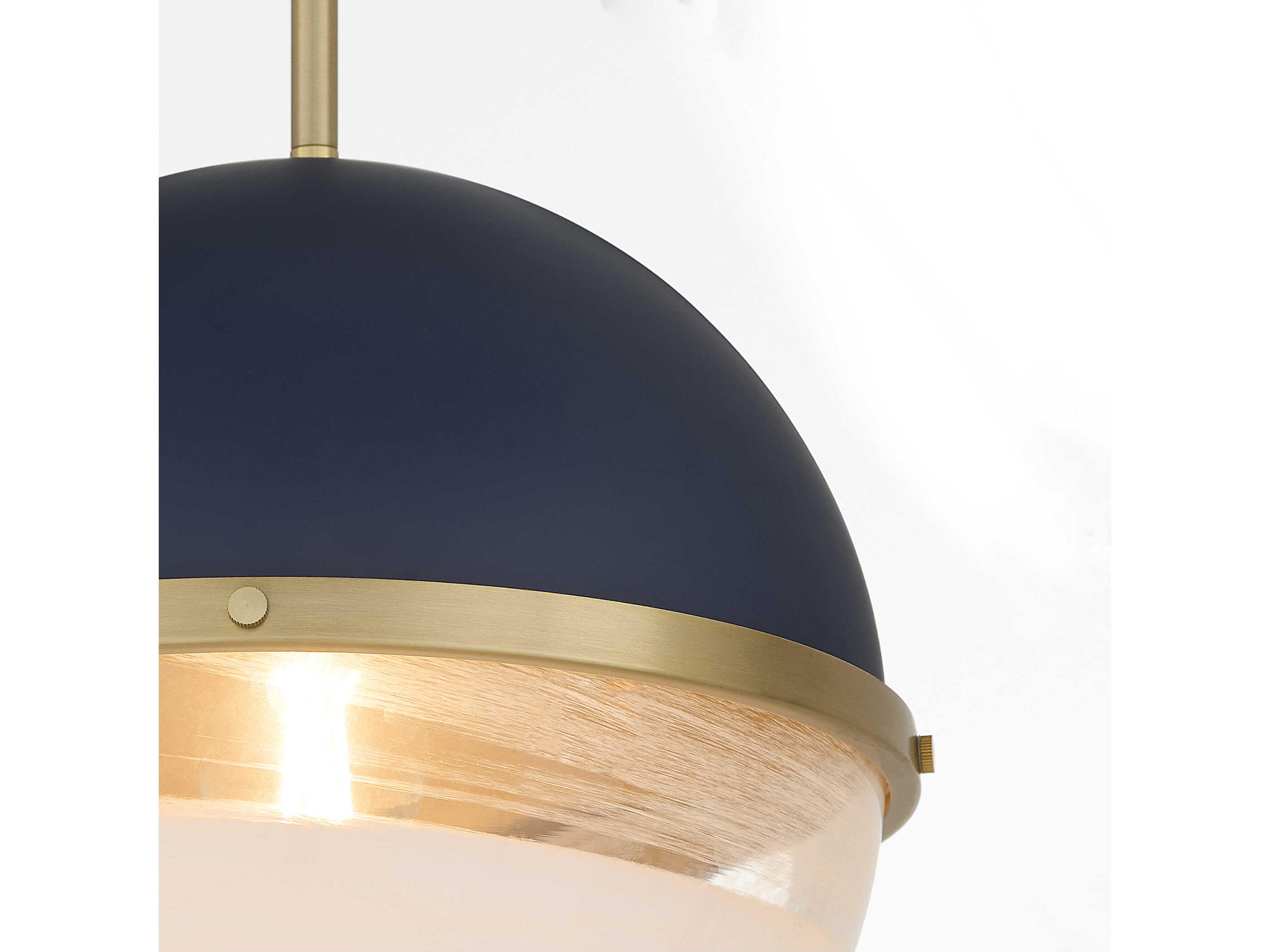 Quorum 1-Light Blue Aged Brass Globe Pendant