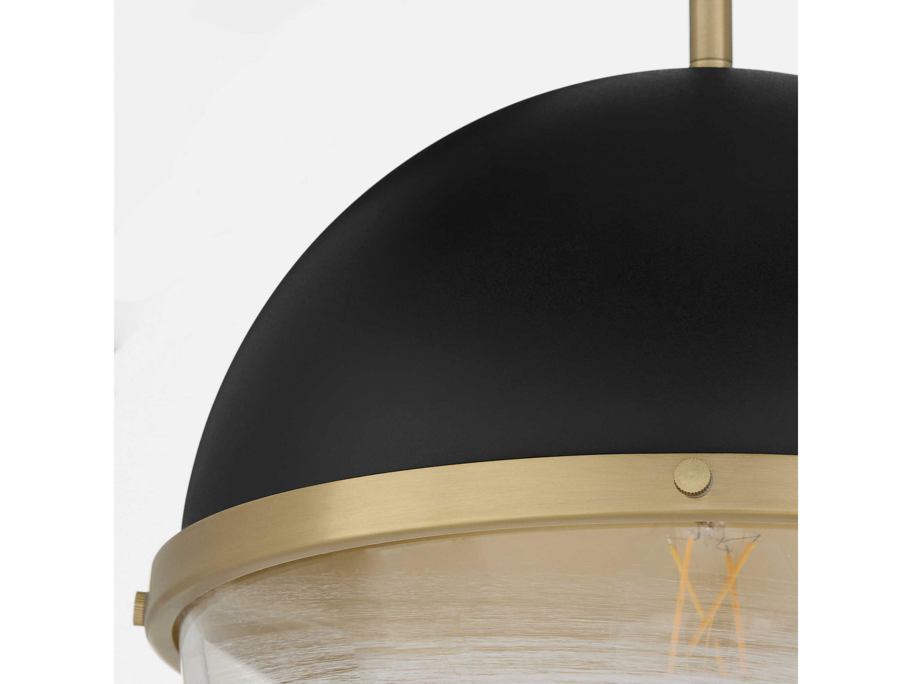 Quorum 1-Light Textured Black Aged Brass Globe Pendant