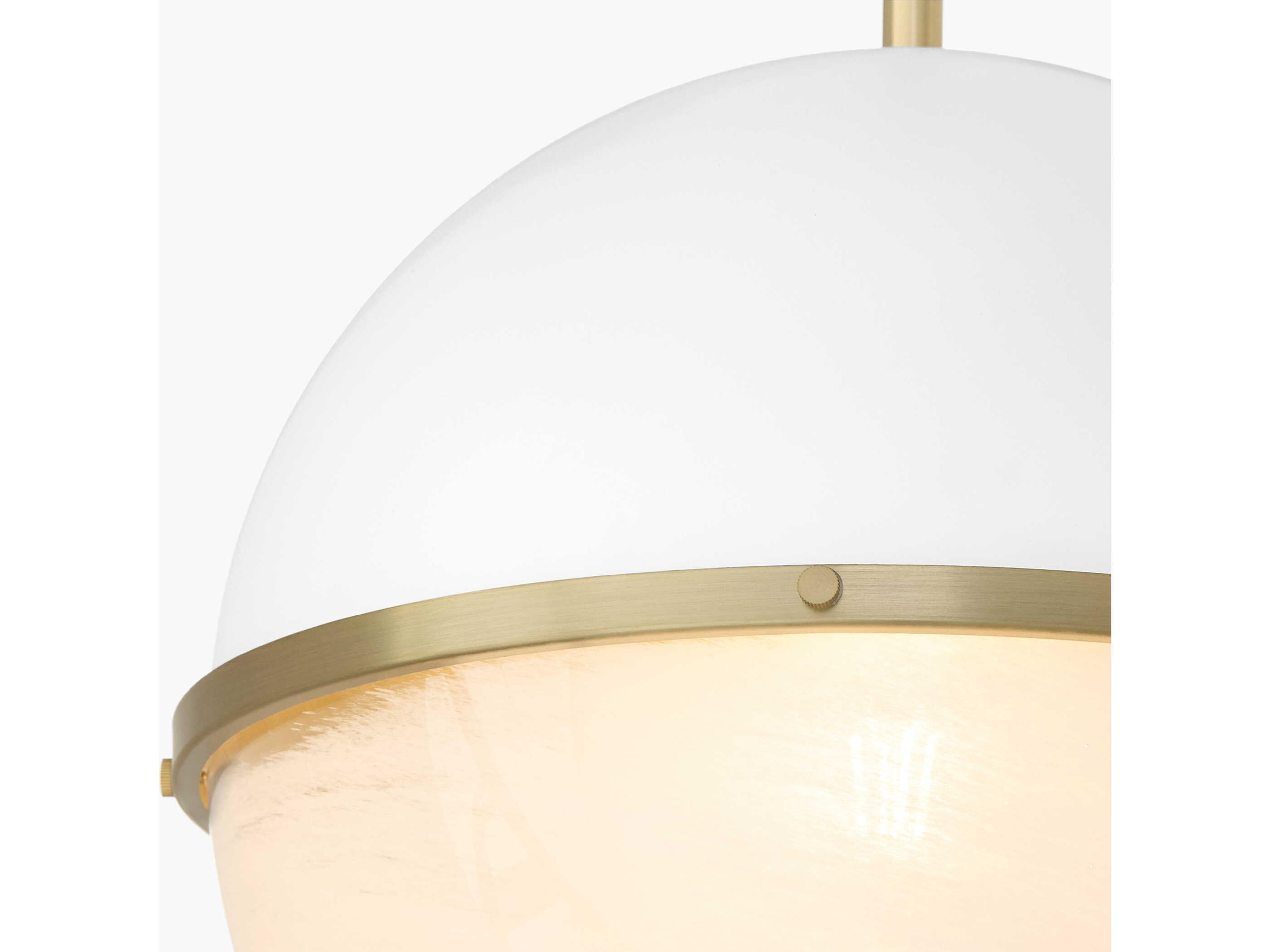 Quorum 1-Light Studio White Aged Brass Globe Pendant