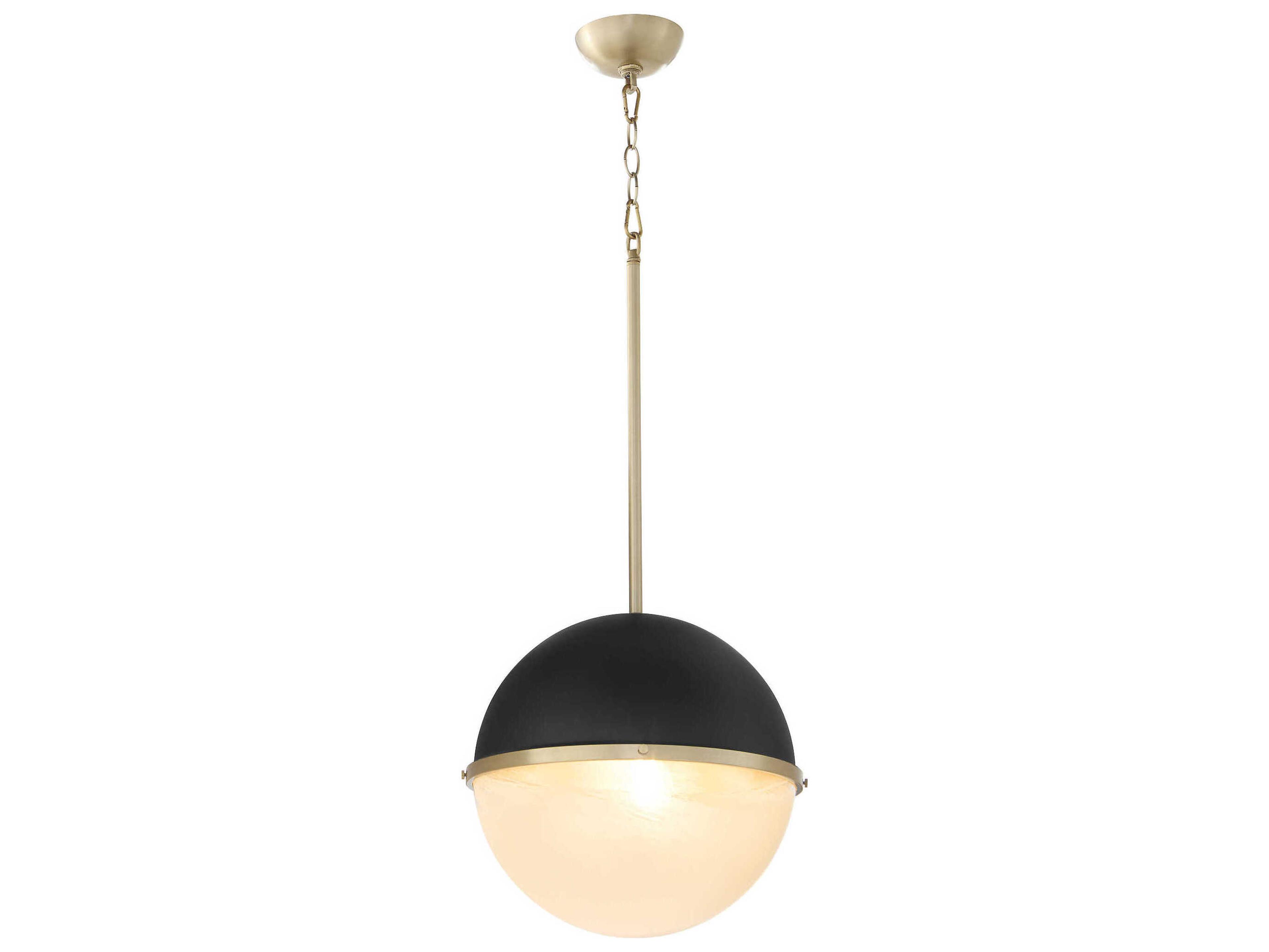 Quorum 1-Light Textured Black Aged Brass Globe Pendant