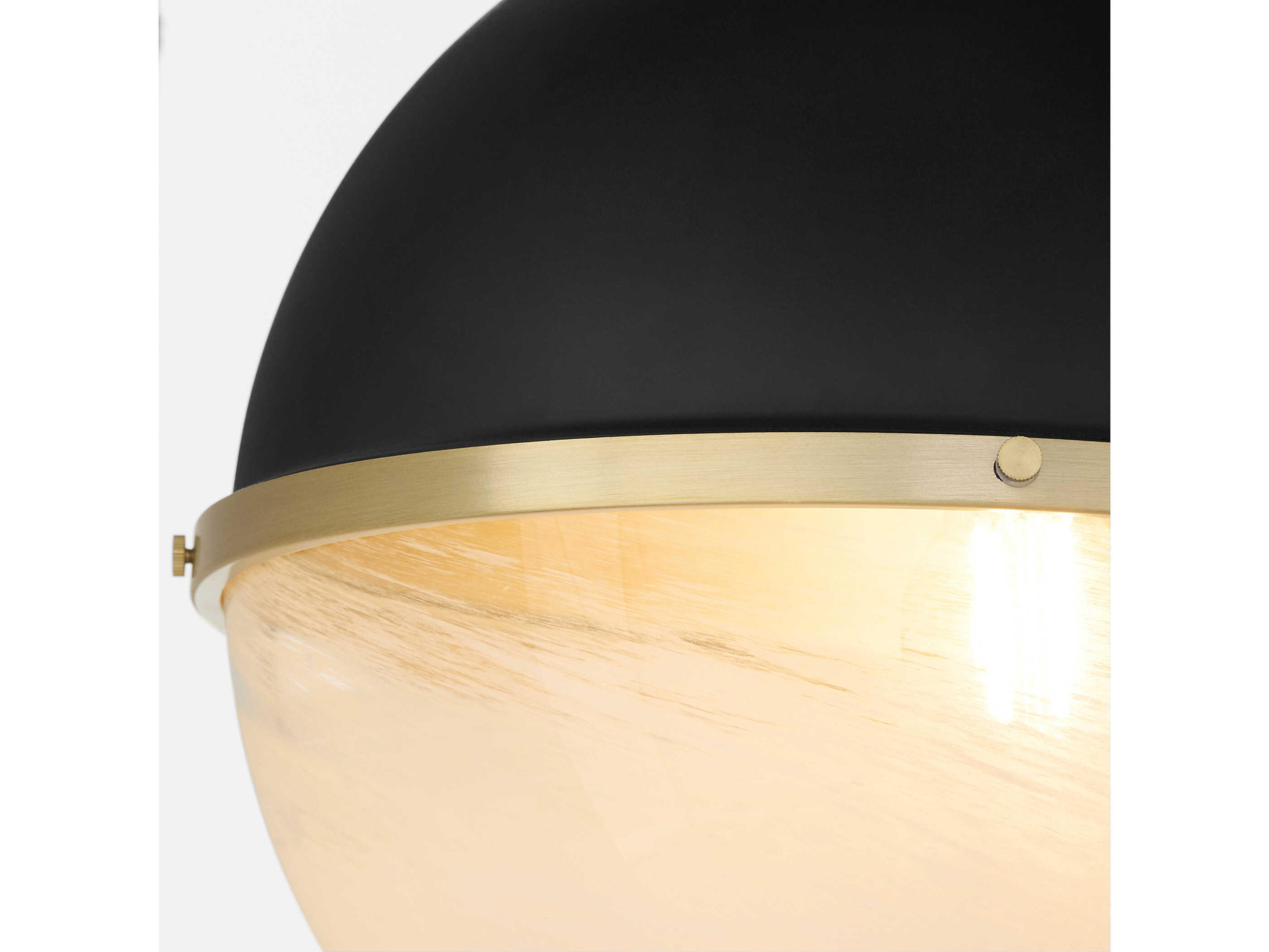 Quorum 1-Light Textured Black Aged Brass Globe Pendant