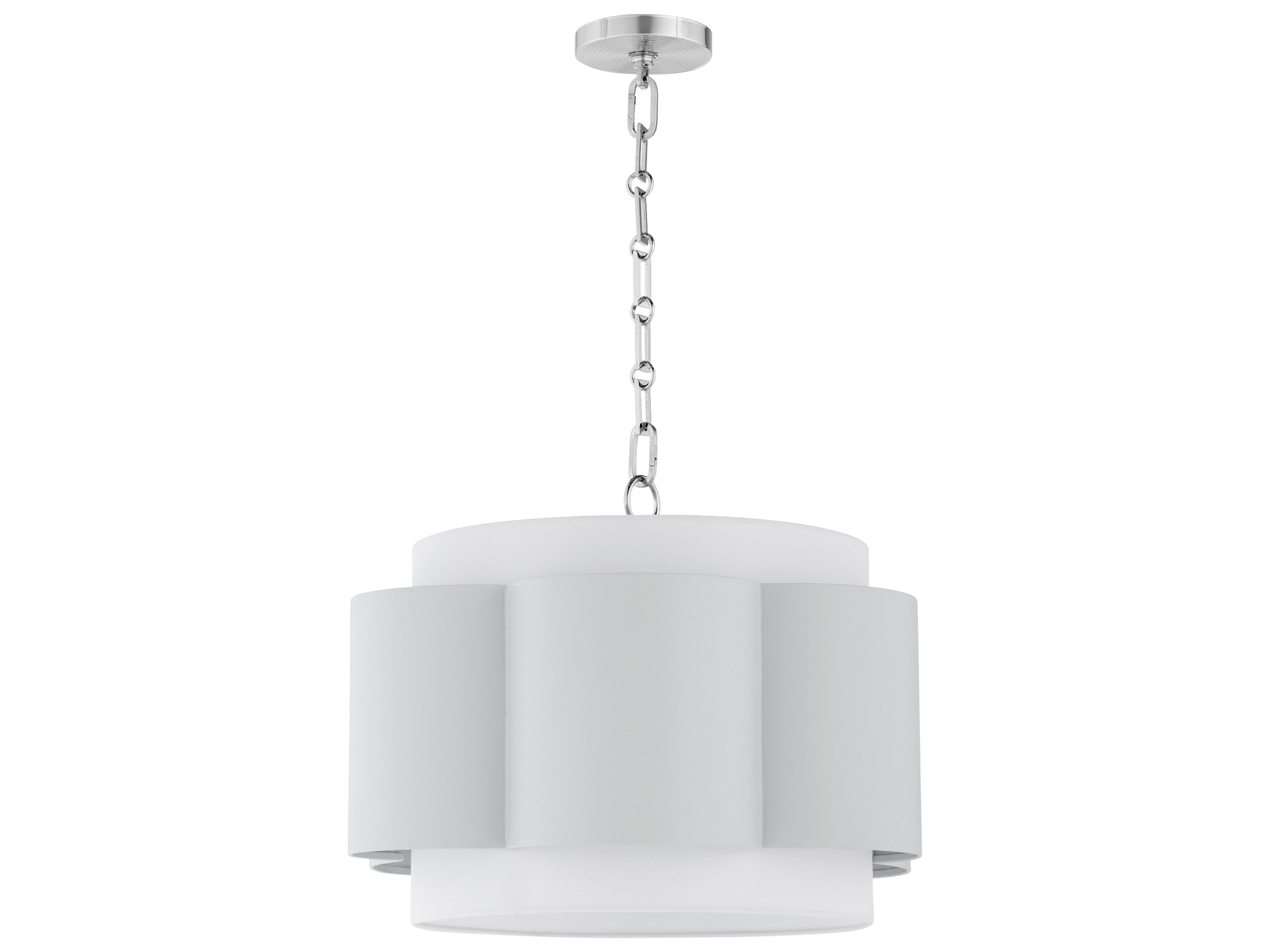 Belinder 4-Light Brittany Blue Chrome Drum Pendant