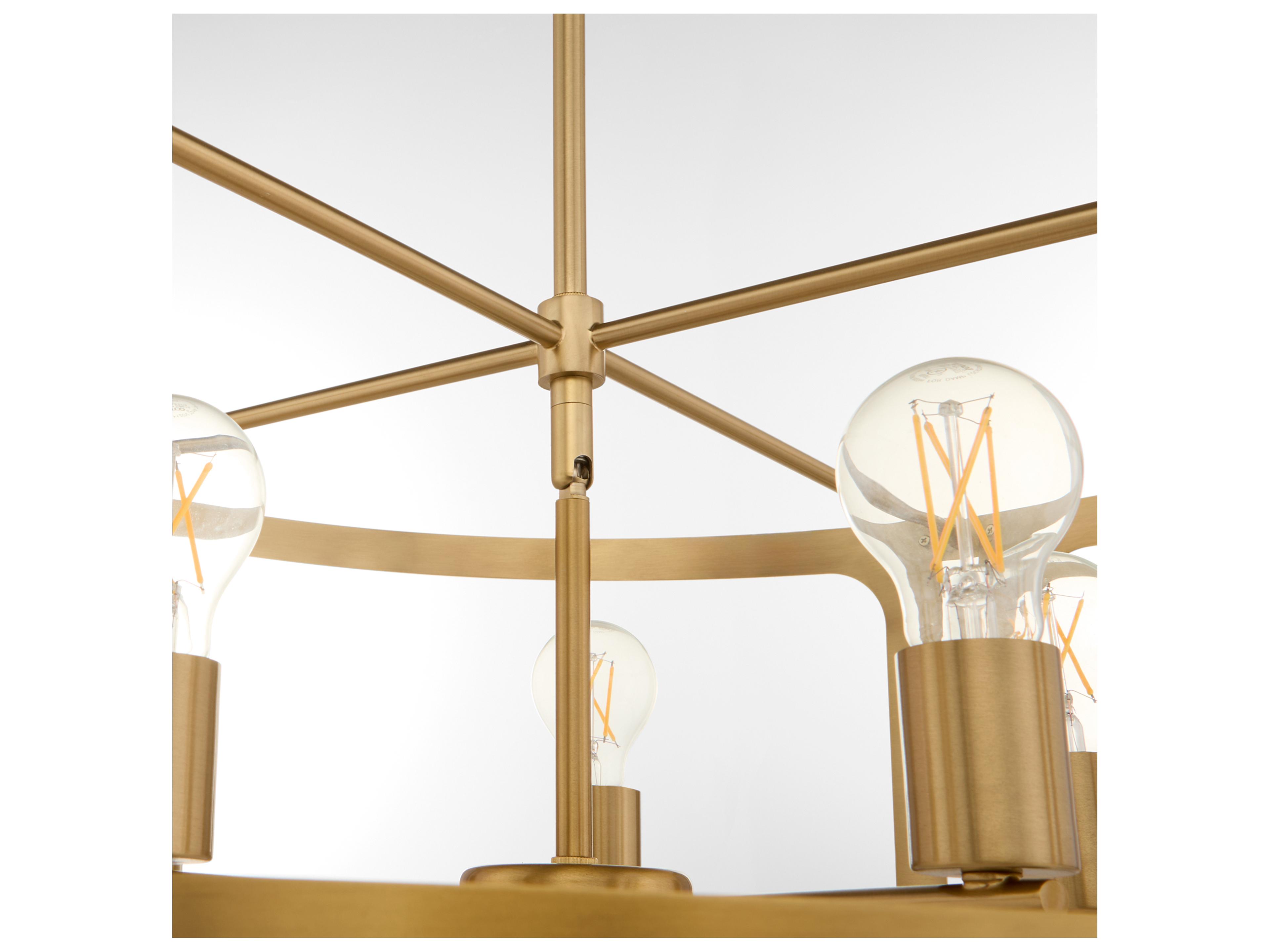 Quorum Colburn 5-Light Brushed Brass Drum Lantern Pendant