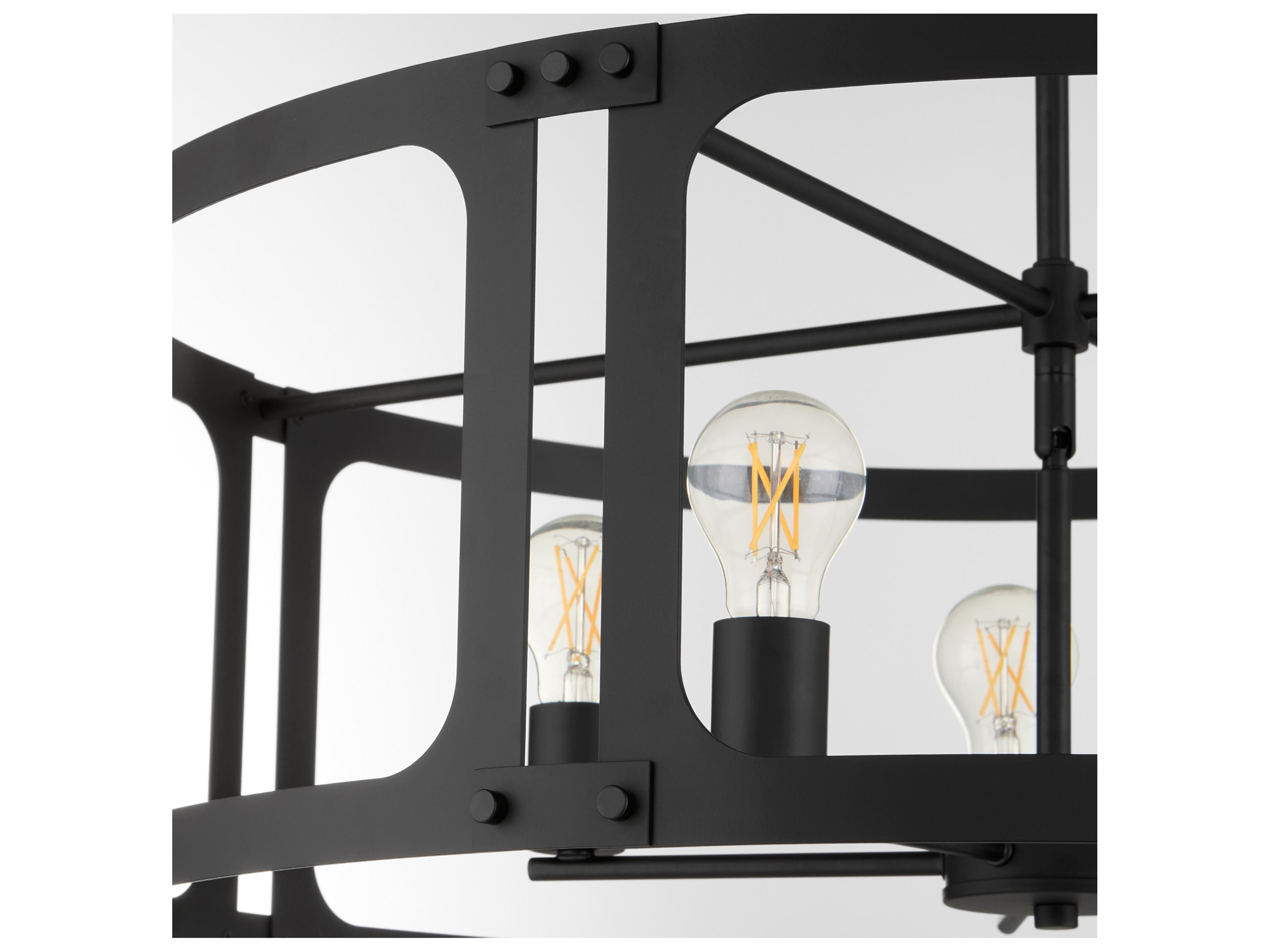 Quorum Colburn 5-Light Matte Black Drum Lantern Pendant