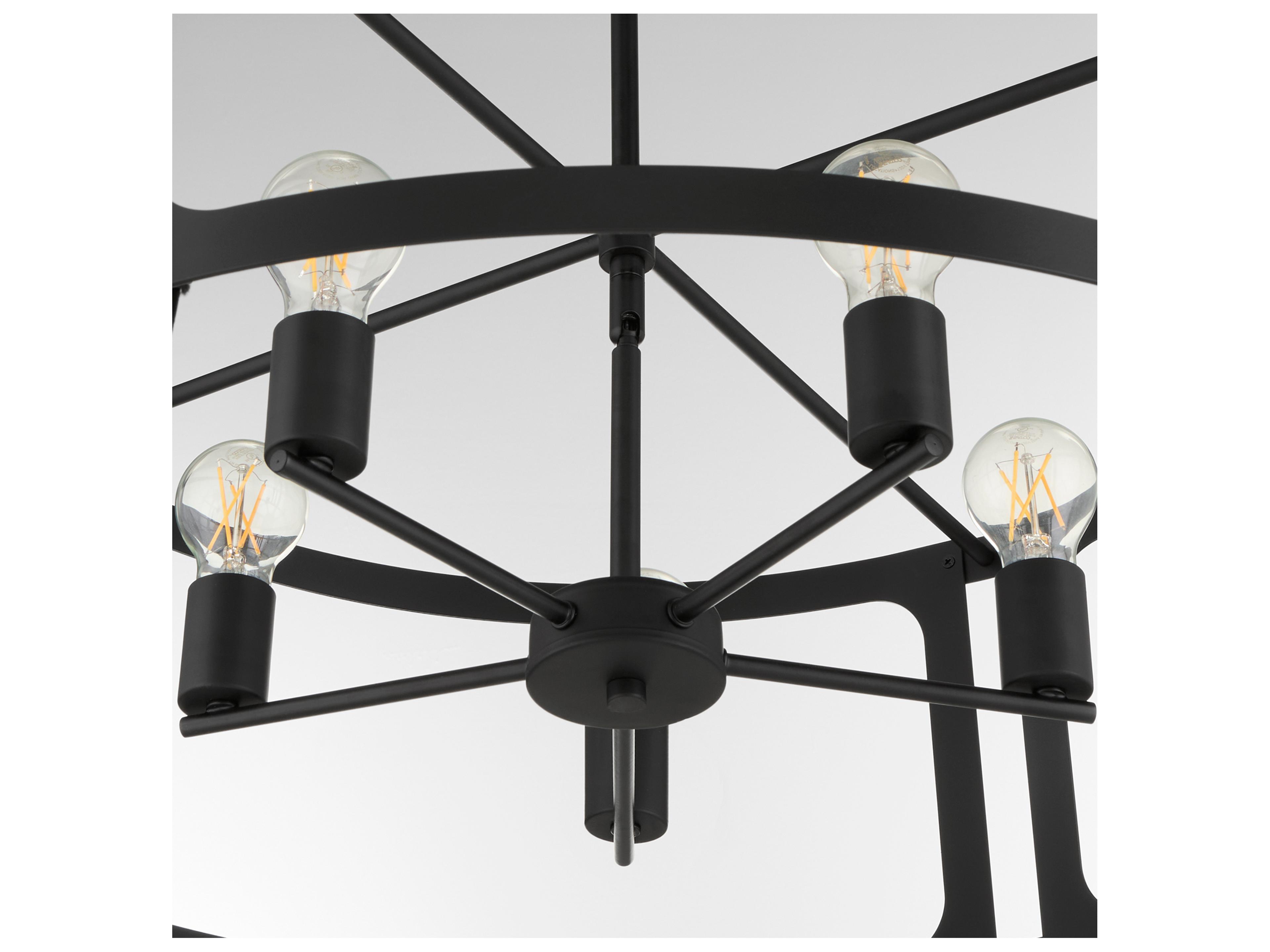 Quorum Colburn 5-Light Matte Black Drum Lantern Pendant